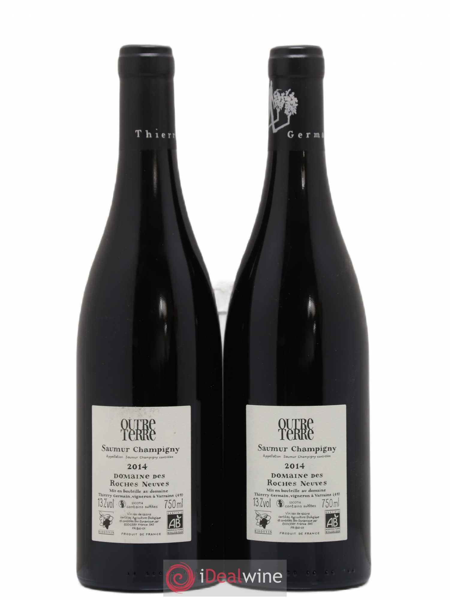 Saumur-Champigny Outre Terre Domaine des Roches Neuves - Thierry Germain (sans prix de réserve) 2014 - Lot de 2 bouteilles - 1
