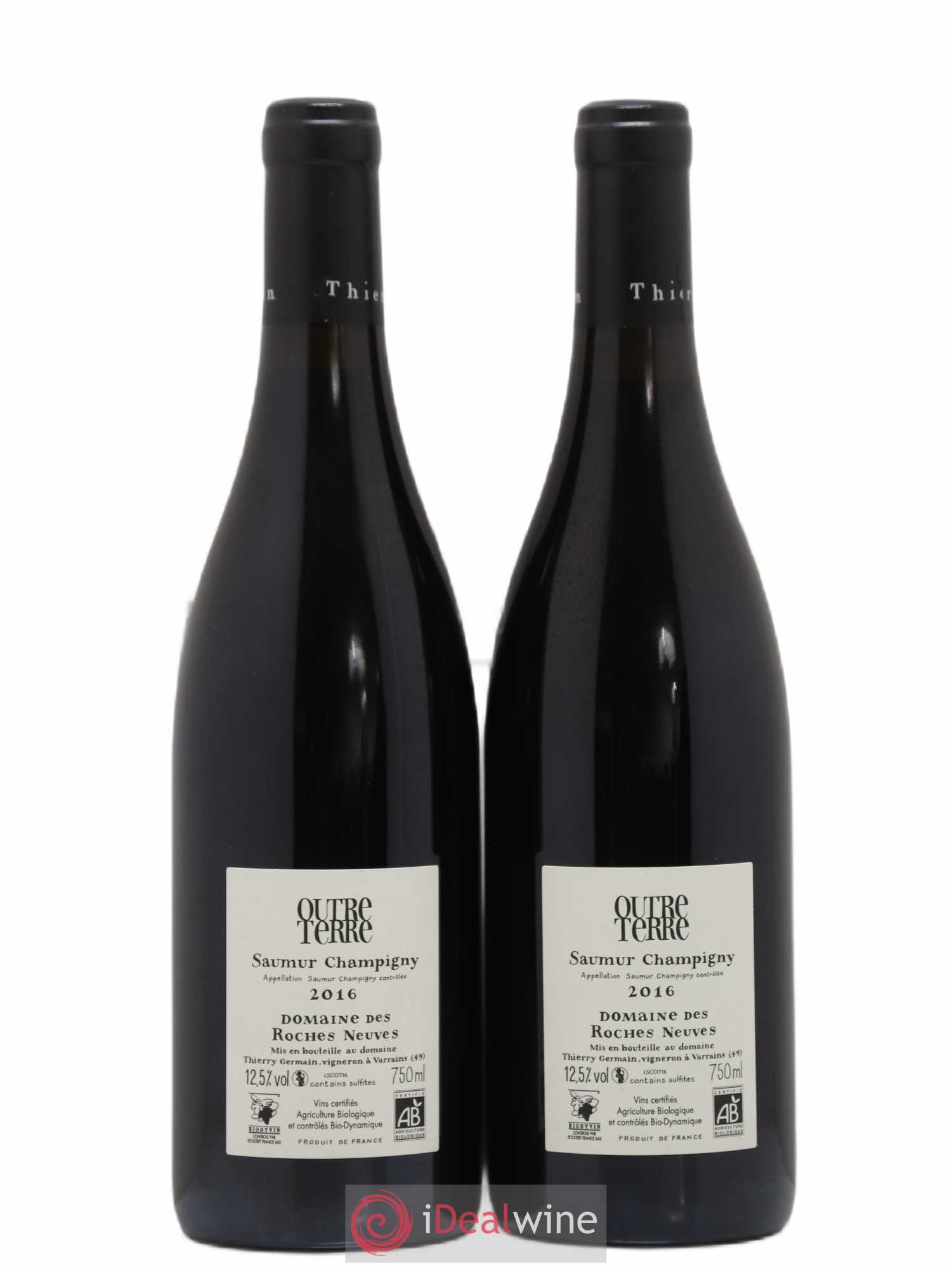 Saumur-Champigny Outre Terre Domaine des Roches Neuves - Thierry Germain (sans prix de réserve) 2016 - Lot de 2 bouteilles - 1