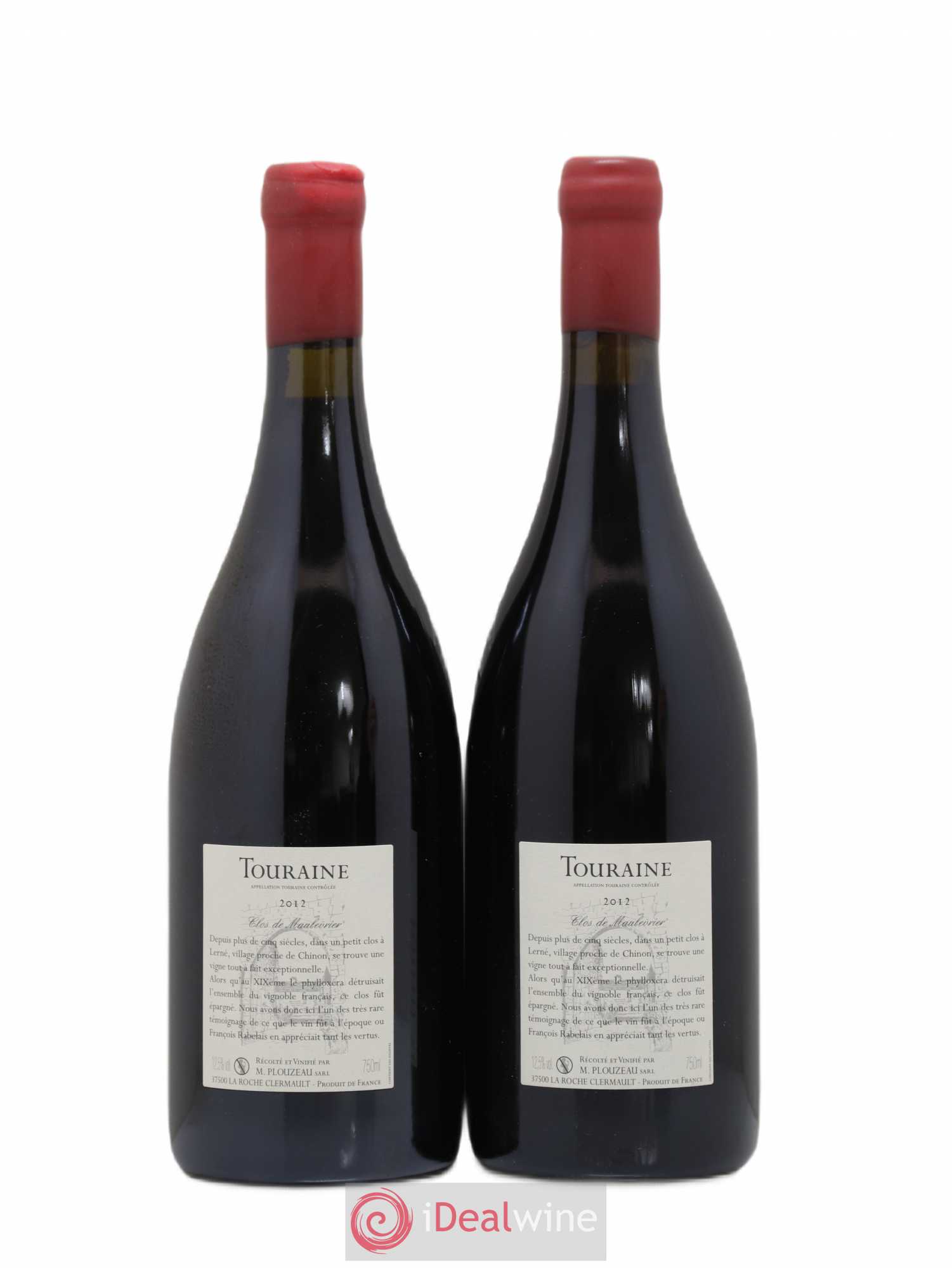 Touraine Château De La Bonneliere Clos Maulevrier Ante Phylloxera (sans prix de réserve) (sans prix de réserve) 2012 - Posten von 2 Flaschen - 1