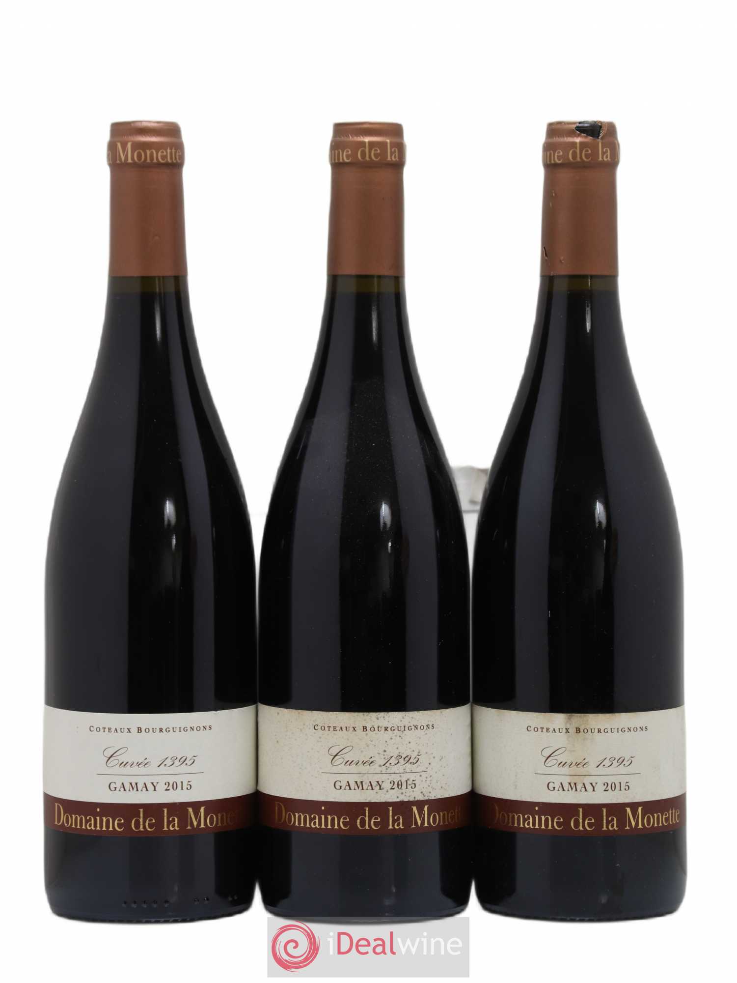 Coteaux Bourguignons Domaine de la Monette Gamay 1395 (sans prix de réserve) 2015 - Posten von 3 Flaschen - 0