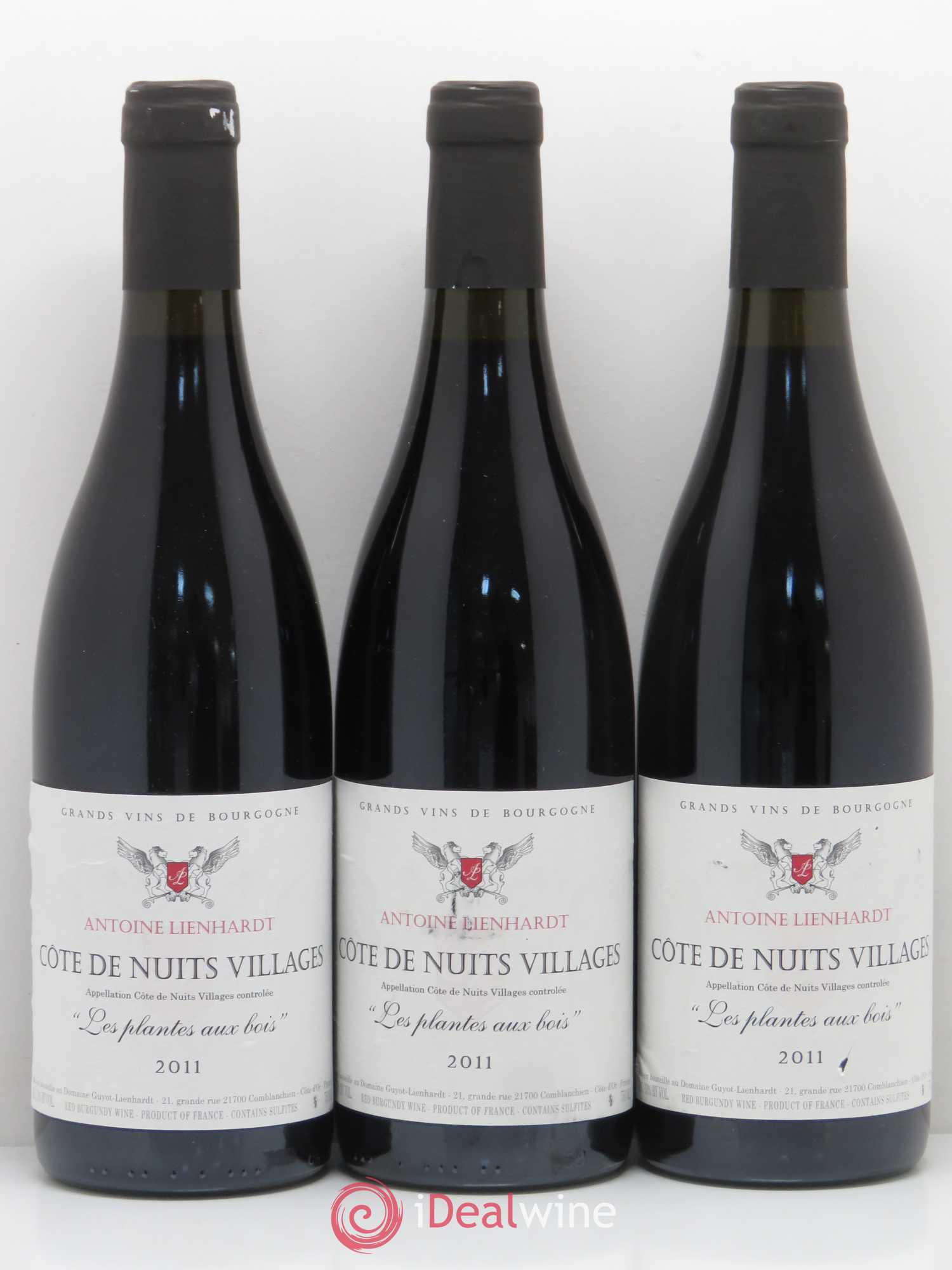 Côte de Nuits-Villages Les Plantes aux Bois Antoine Lienhardt (sans prix de réserve) 2011 - Posten von 3 Flaschen - 0