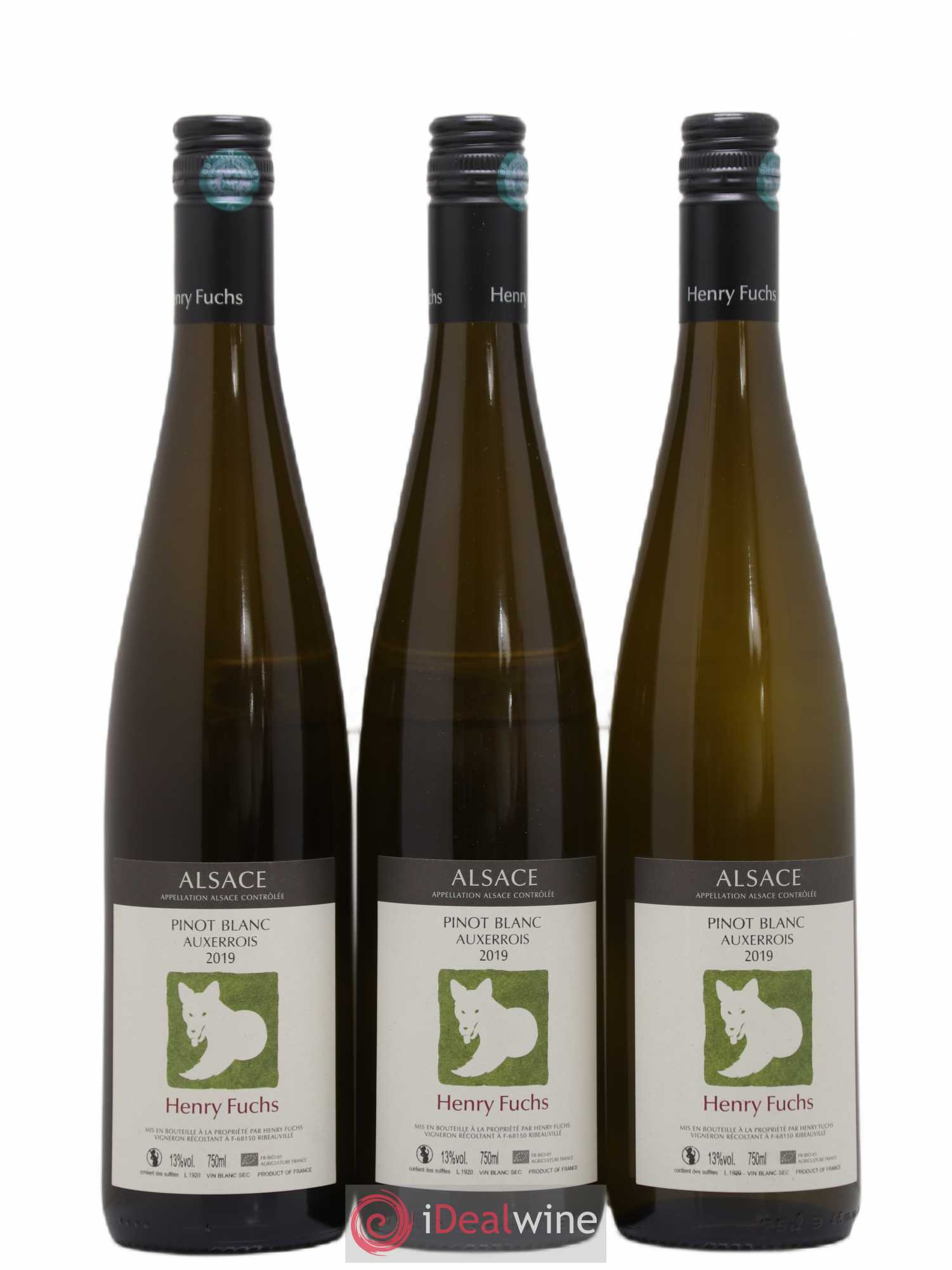 Alsace Pinot blanc auxerrois Henry Fuchs (sans prix de réserve) 2019 - Posten von 3 Flaschen - 0