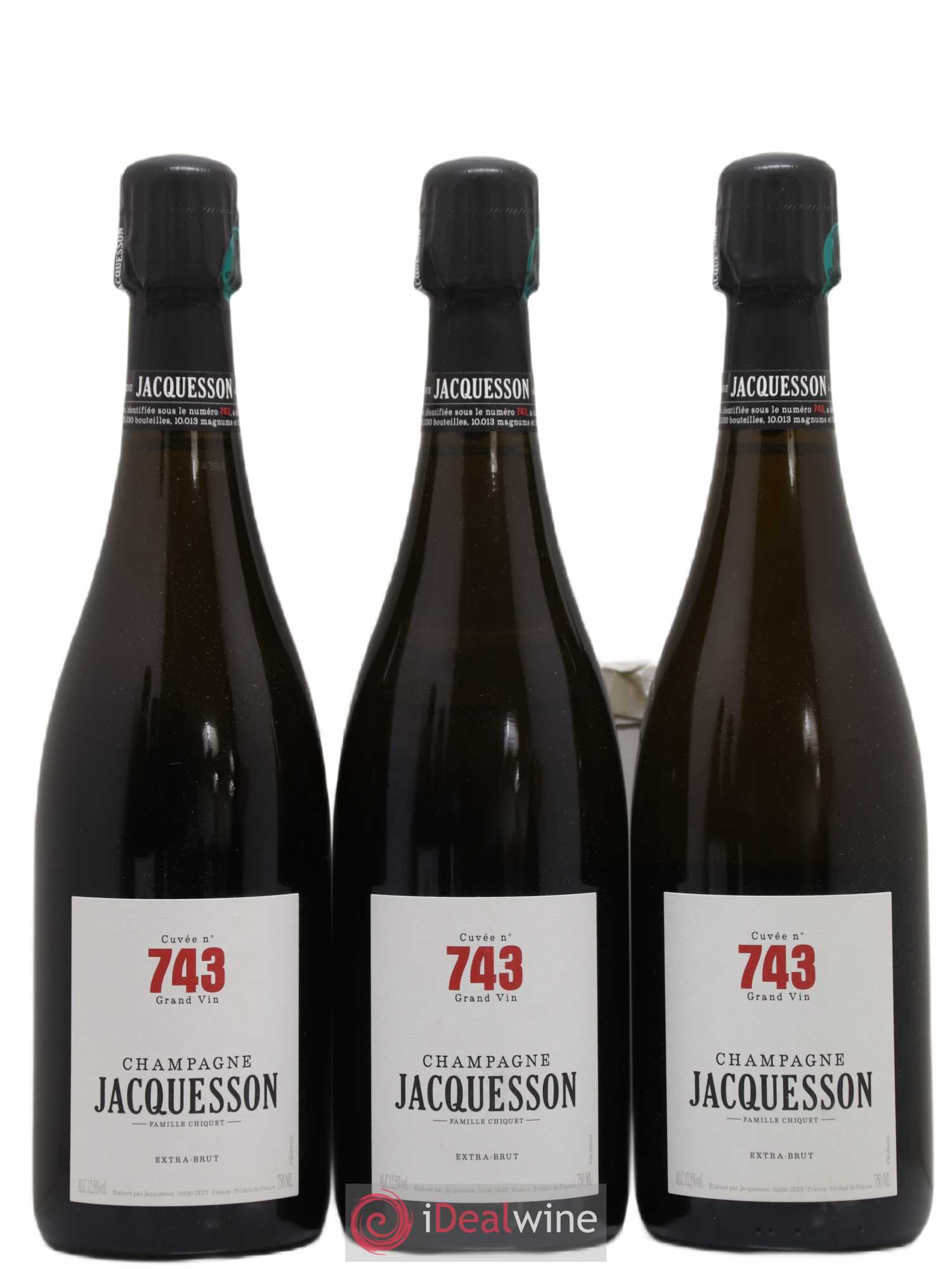 Cuvée 743 Extra-Brut Jacquesson (sans prix de réserve) - Lot de 3 bouteilles - 0