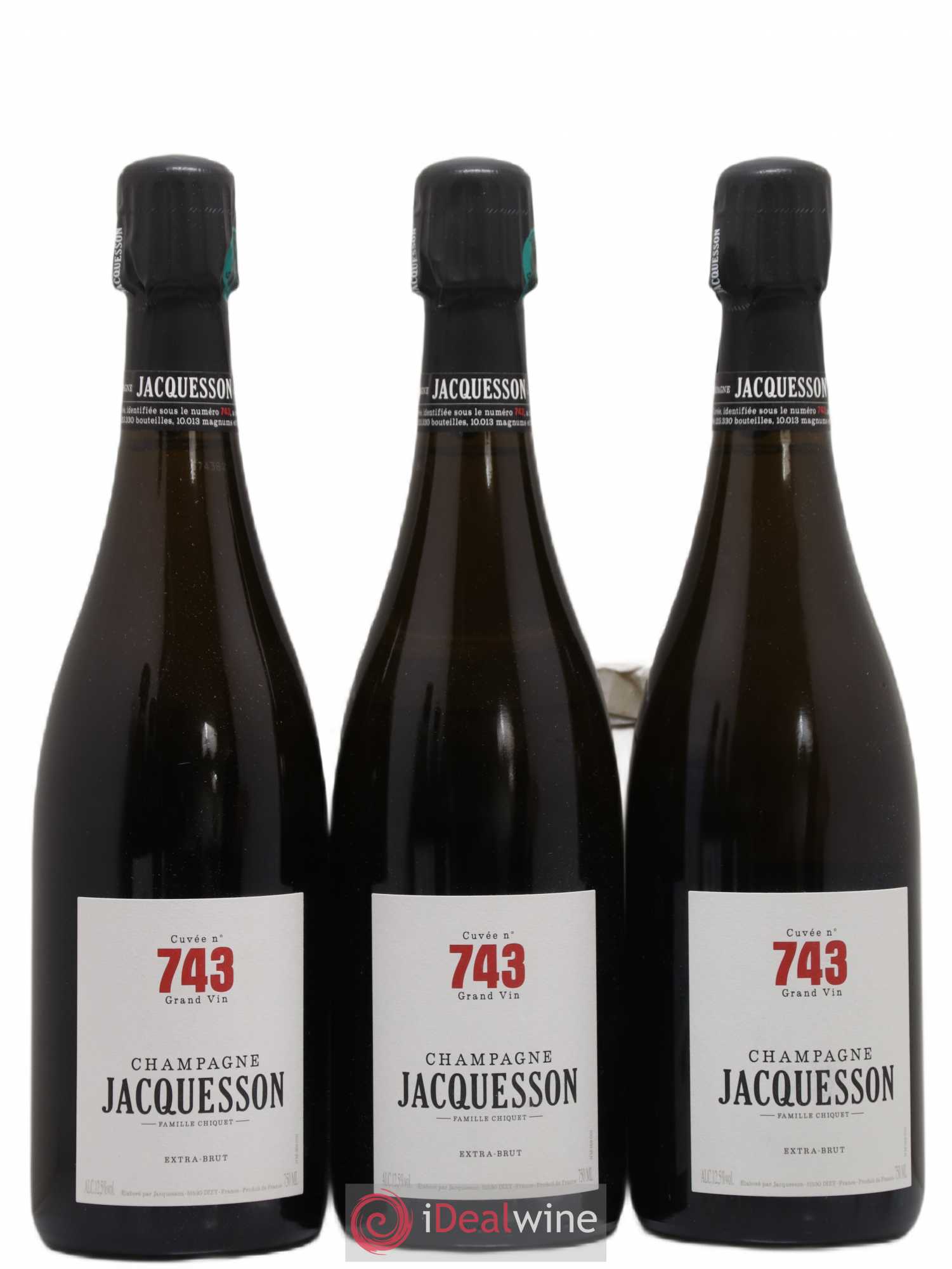 Cuvée 743 Extra-Brut Jacquesson (sans prix de réserve) - Lot de 3 bouteilles - 0