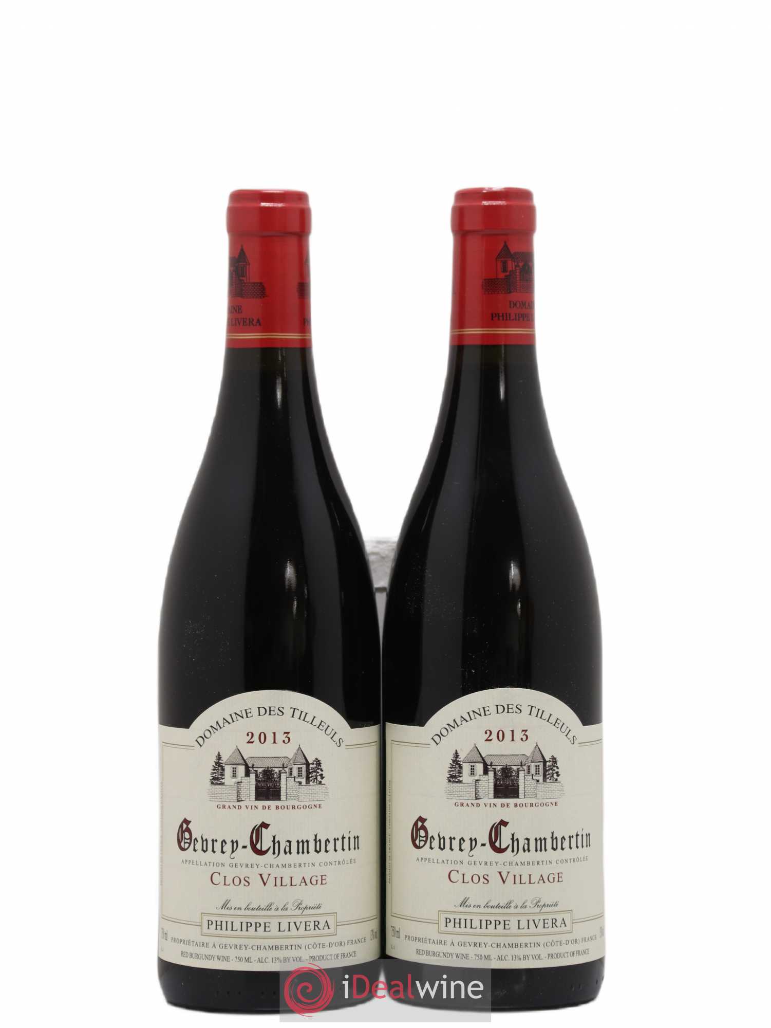 Gevrey-Chambertin Clos Village Tilleuls (Domaine des) - Philippe Livera (sans prix de réserve) 2013 - Lot de 2 bouteilles - 0
