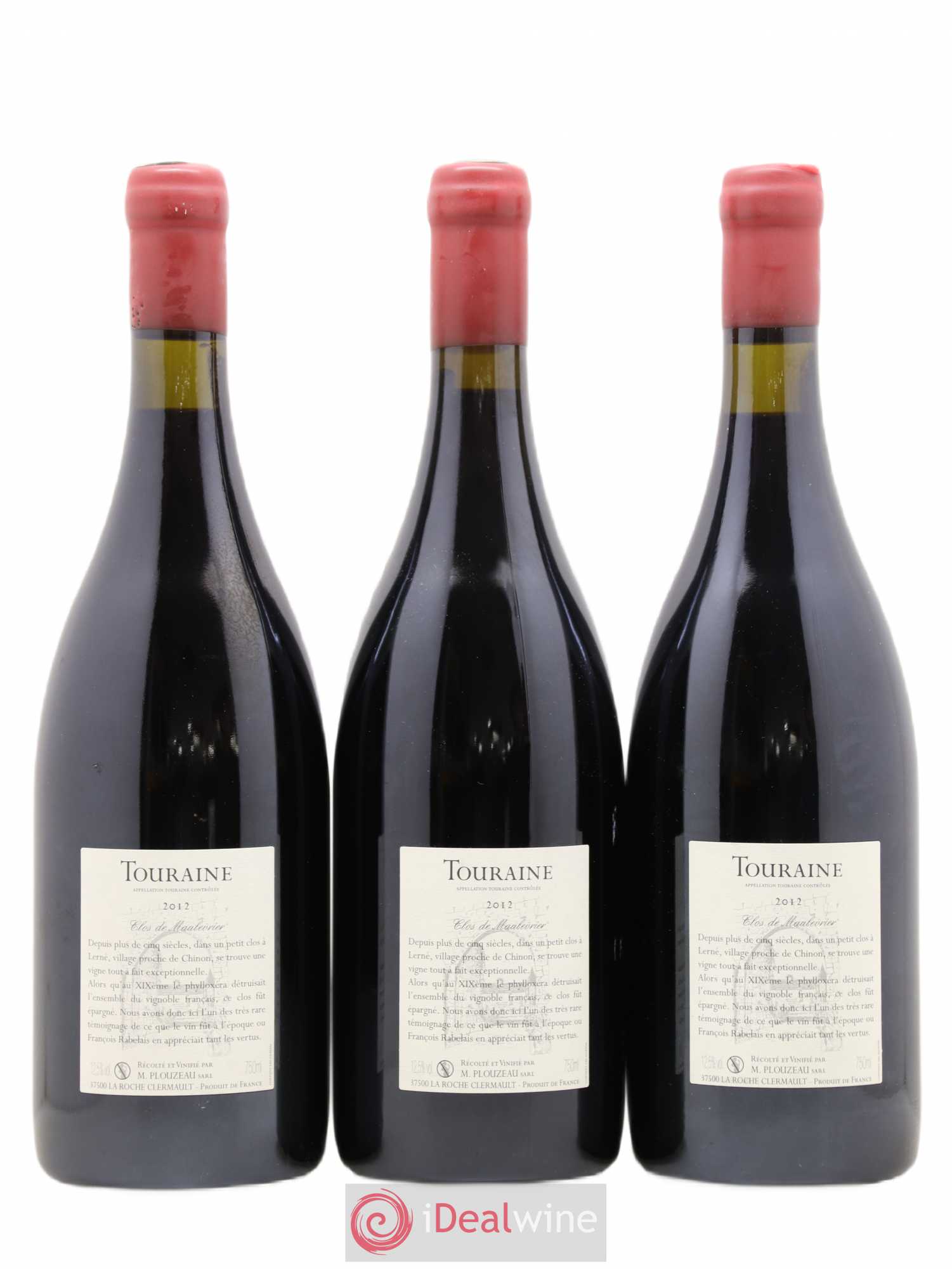 Touraine Château de la Bonnelière Clos Maulevrier Ante Phylloxera (sans prix de réserve) 2012 - Posten von 3 Flaschen - 1