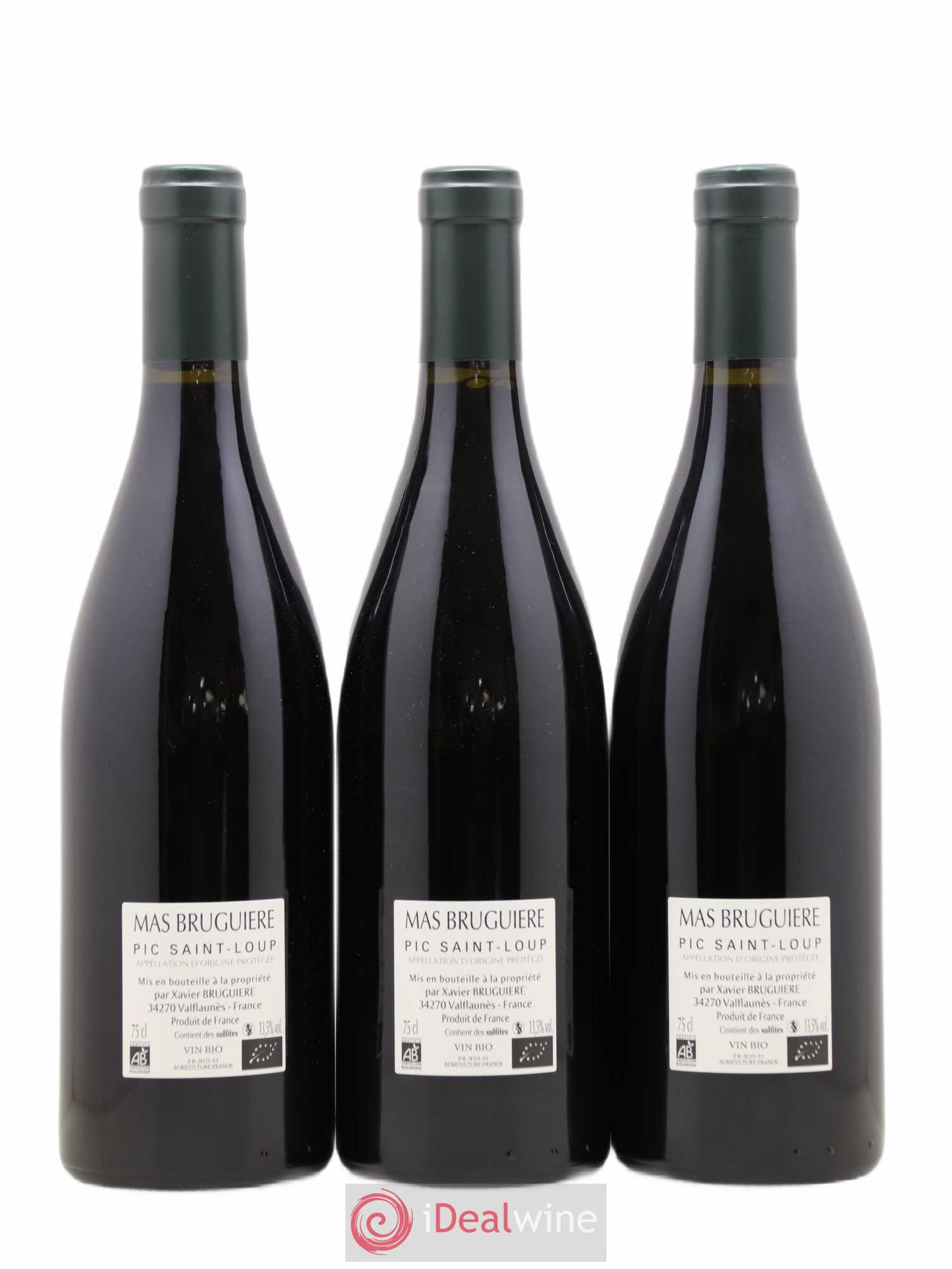 Pic Saint-Loup Mas Bruguière L'Arbouse Guilhem et Xavier Bruguière (sans prix de réserve) 2018 - Lot de 3 bouteilles - 1