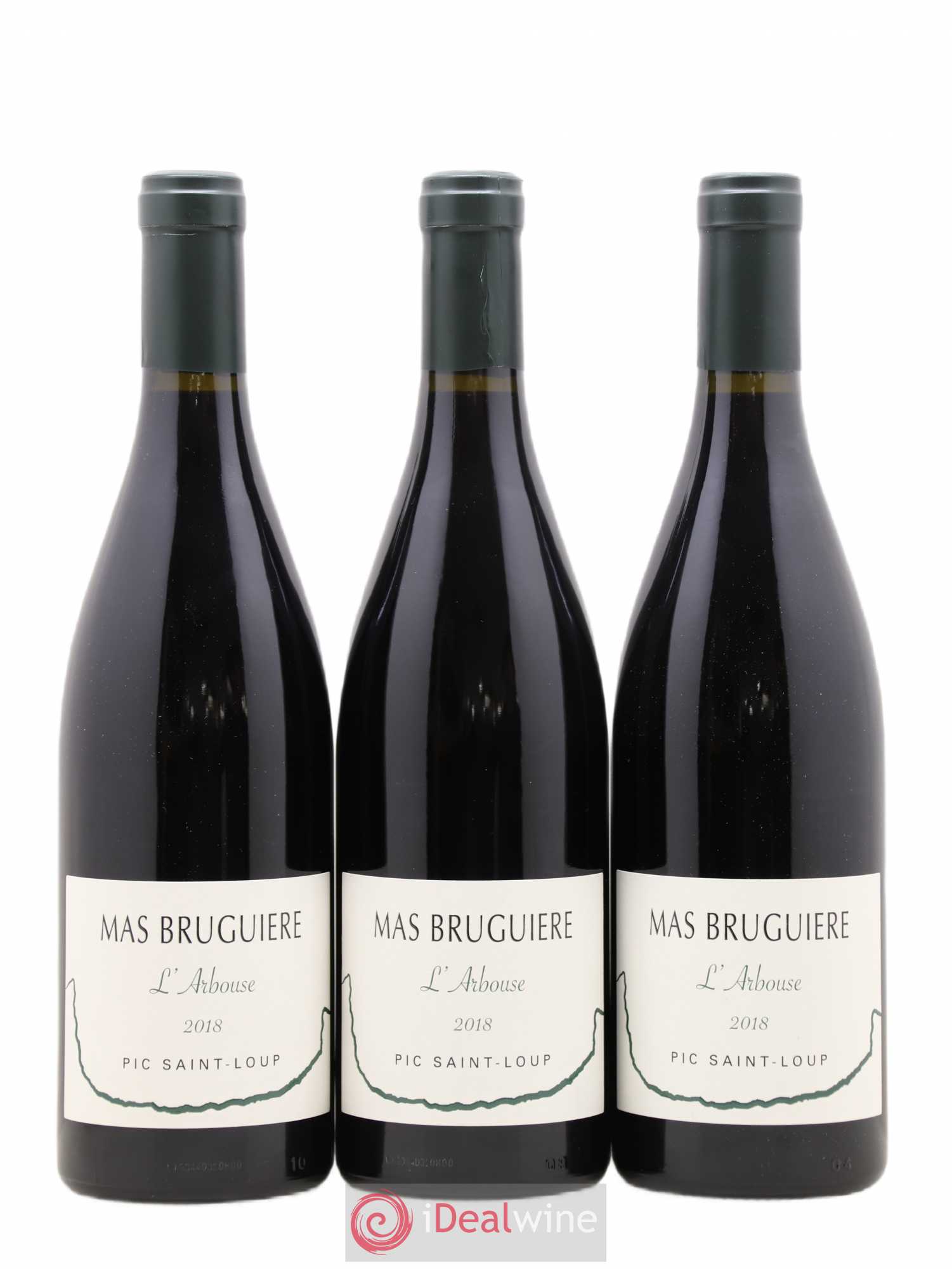 Pic Saint-Loup Mas Bruguière L'Arbouse Guilhem et Xavier Bruguière (sans prix de réserve) 2018 - Lot de 3 bouteilles - 0