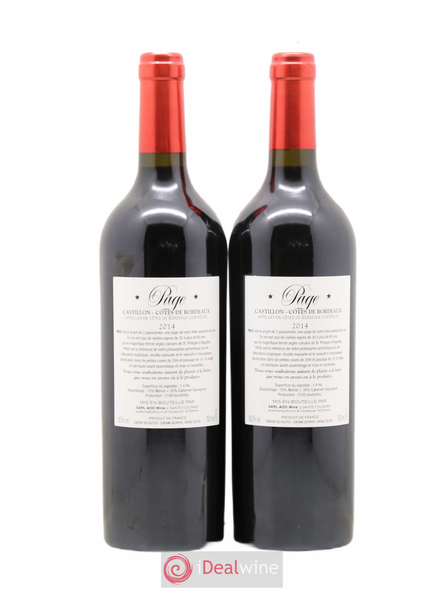 Bordeaux Castillon Page (sans prix de réserve) 2014 - Posten von 2 Flaschen - 1