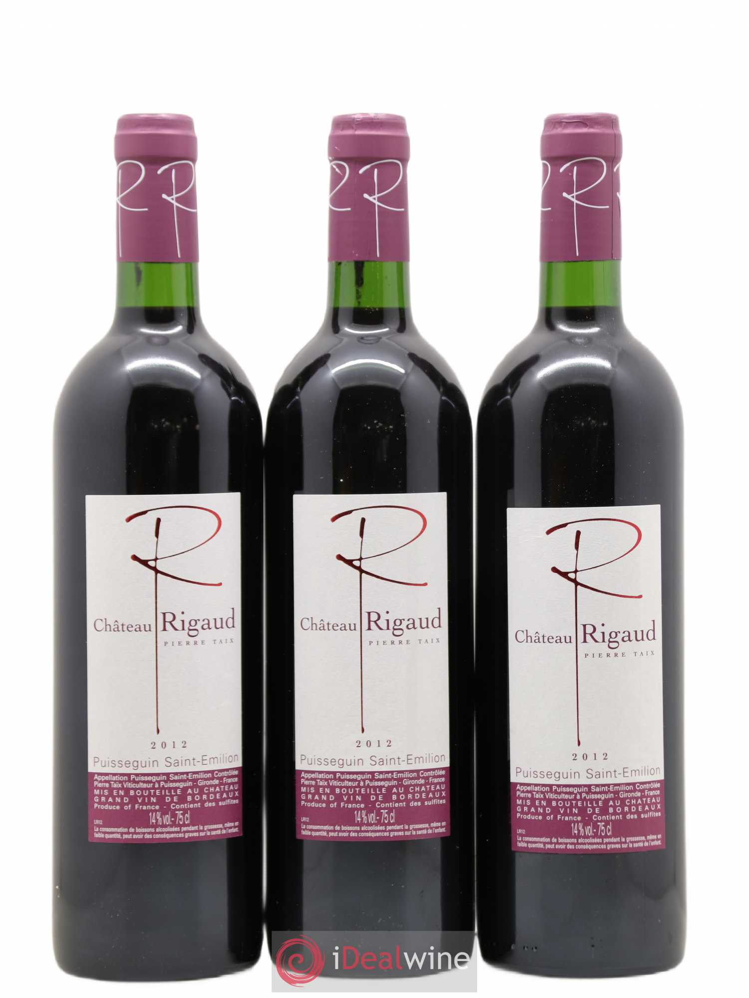 Puisseguin Saint-Émilion Château Rigaud (sans prix de réserve) 2012 - Lot de 6 bouteilles - 2