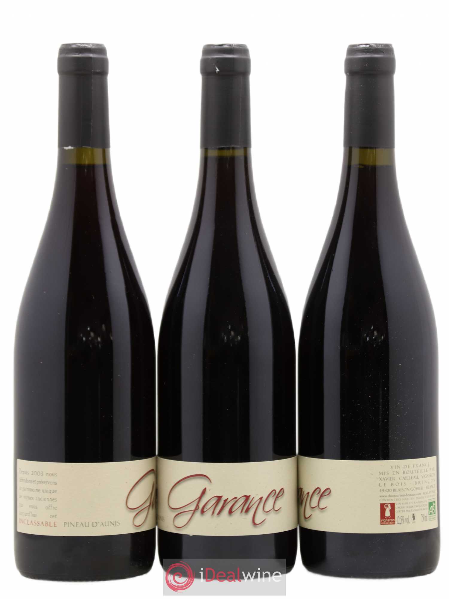 Vin de France Pineau d'Aunis Garance Château de Bois Brinçon (sans prix de réserve) - Posten von 3 Flaschen - 0