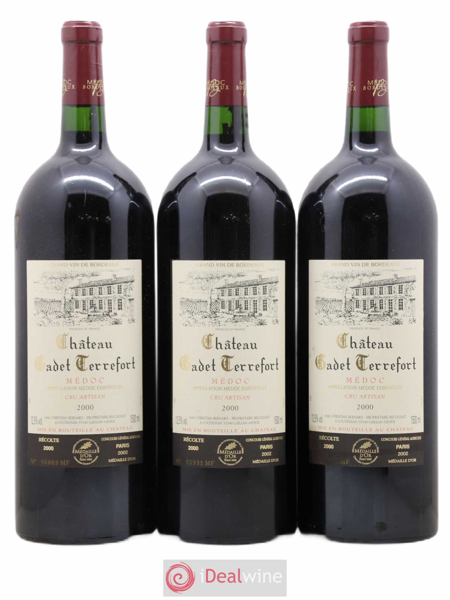 Bordeaux V (ohne Mindestpreis) 2000 - Posten von 3 Magnum - 0
