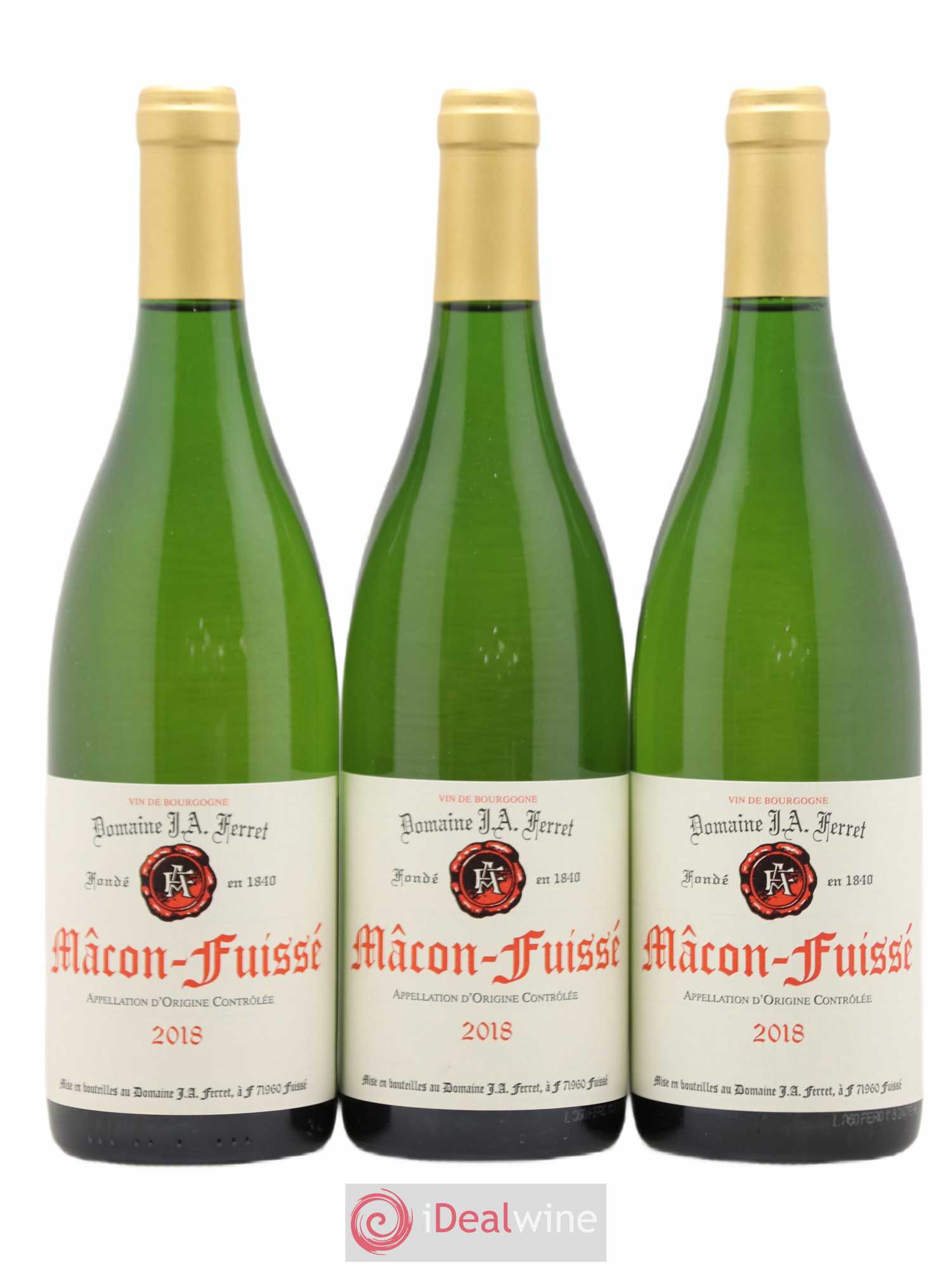 Mâcon-Fuissé J.A. Ferret (Domaine) (sans prix de réserve) 2018 - Lot de 3 bouteilles - 0