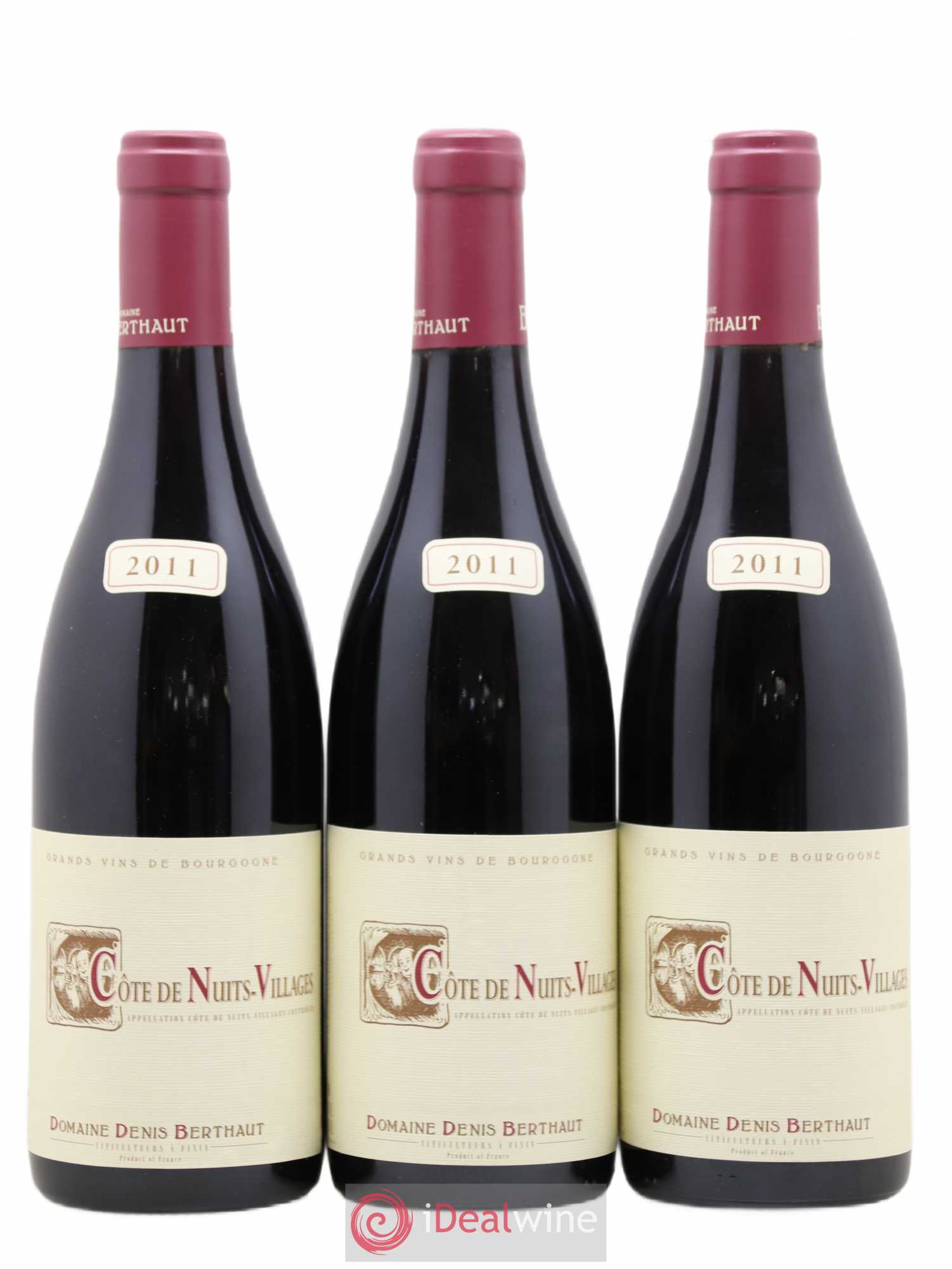 Côte de Nuits-Villages Domaine Berthaut Gerbet (sans prix de réserve) 2011 - Posten von 3 Flaschen - 0