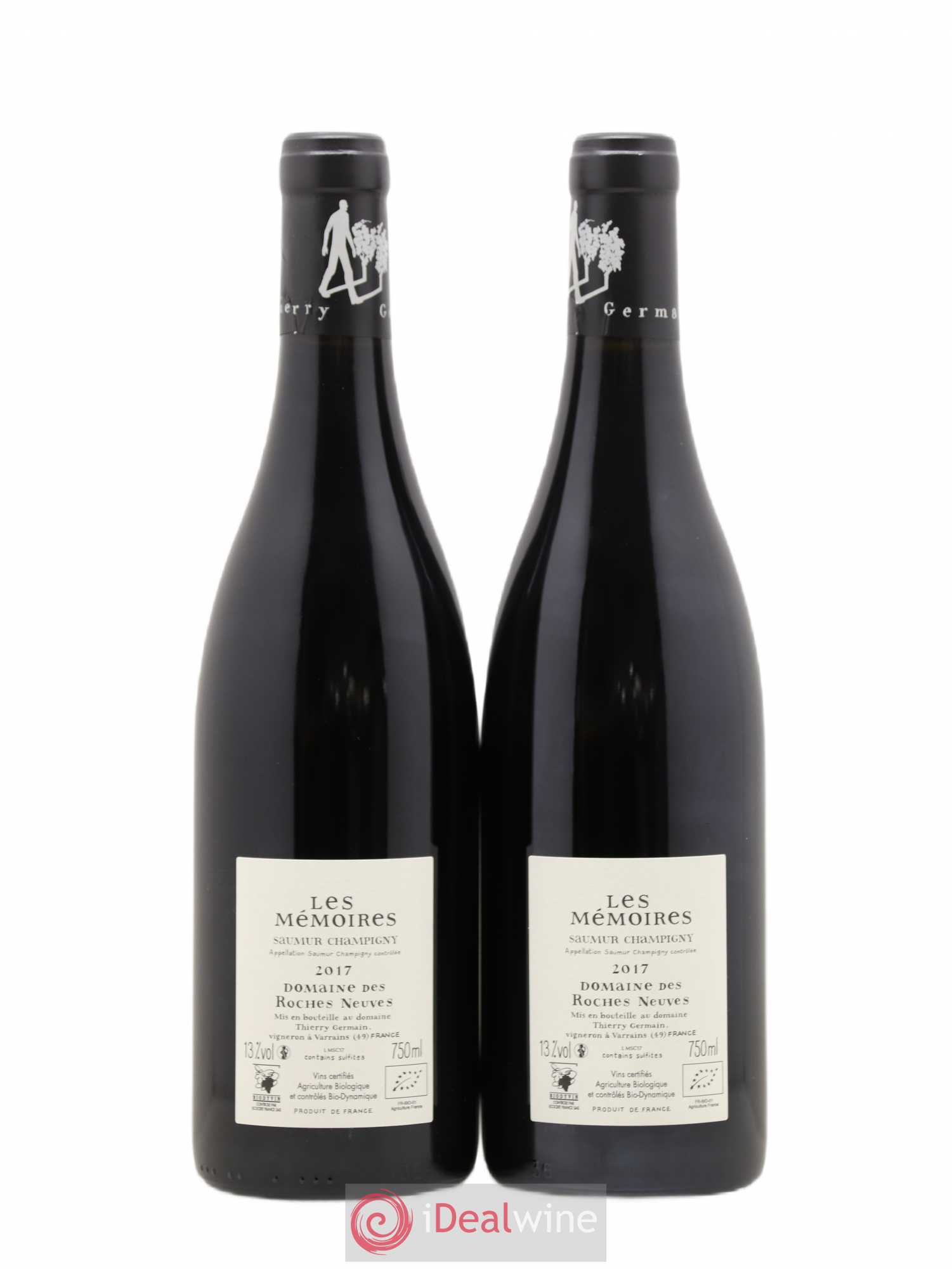 Saumur-Champigny Les Mémoires Domaine des Roches Neuves - Thierry Germain  (sans prix de réserve) 2017 - Lot de 2 bouteilles - 1