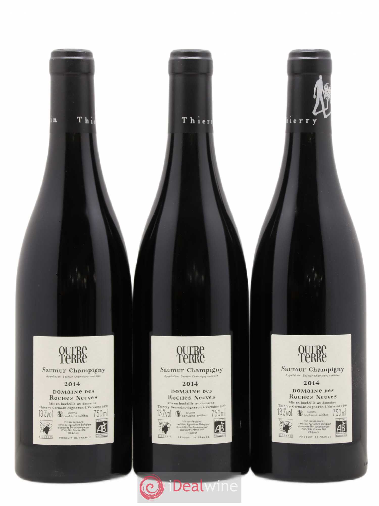 Saumur-Champigny Outre Terre Domaine des Roches Neuves - Thierry Germain (sans prix de réserve) 2014 - Lot de 3 bouteilles - 1