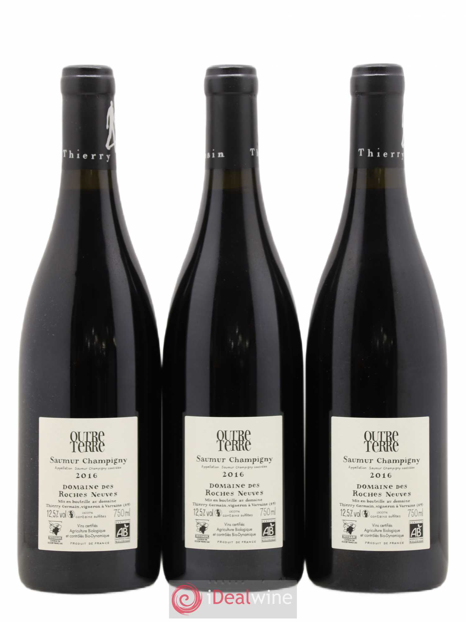 Saumur-Champigny Outre Terre Domaine des Roches Neuves - Thierry Germain (sans prix de réserve) 2016 - Lot de 3 bouteilles - 1