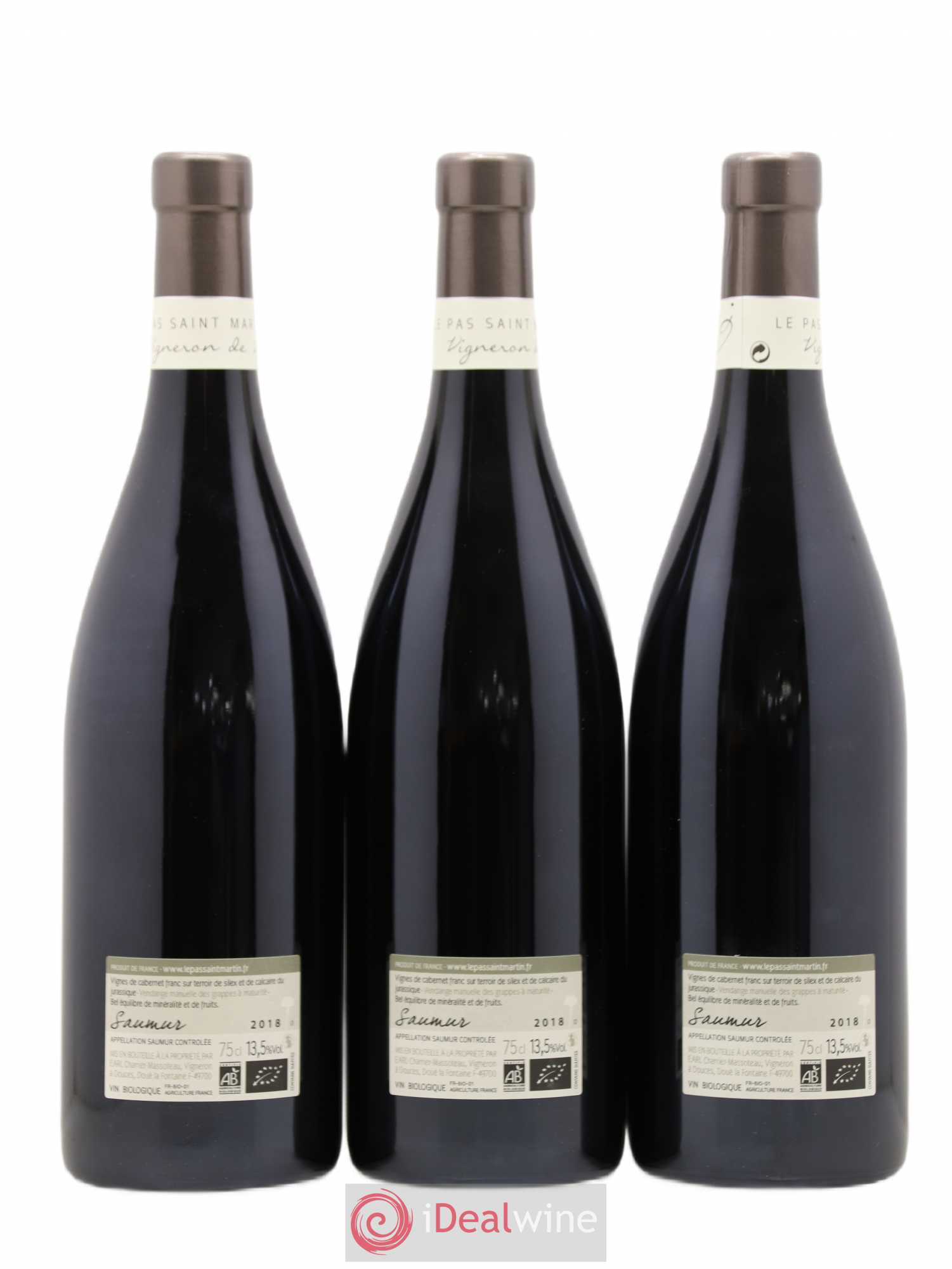 Saumur Pierre Frite Domaine Le Pas Saint Martin (sans prix de réserve) 2018 - Posten von 3 Flaschen - 1