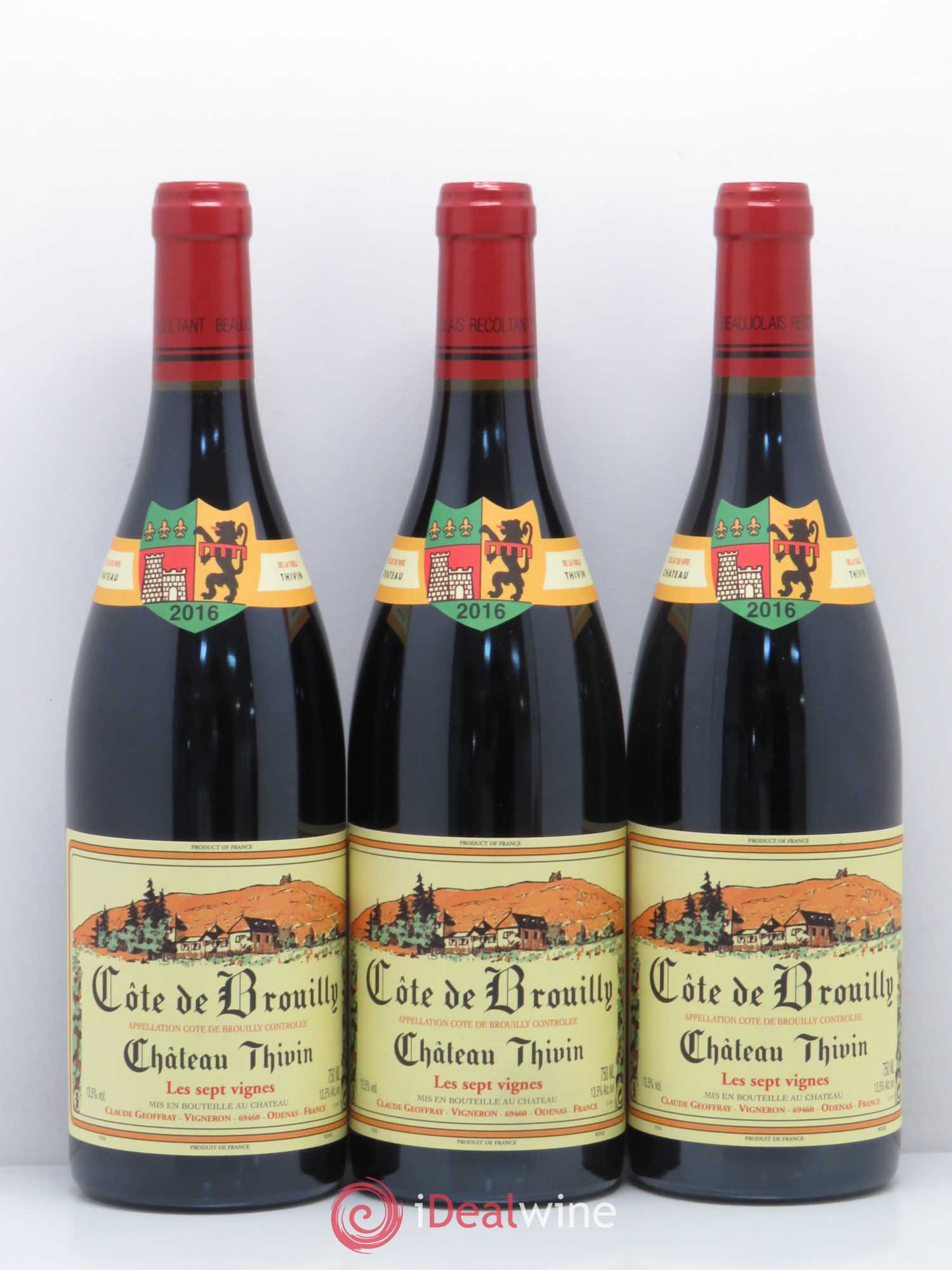 Côte de Brouilly Les 7 Vignes Château Thivin 2016 - Lot de 3 bouteilles - 0