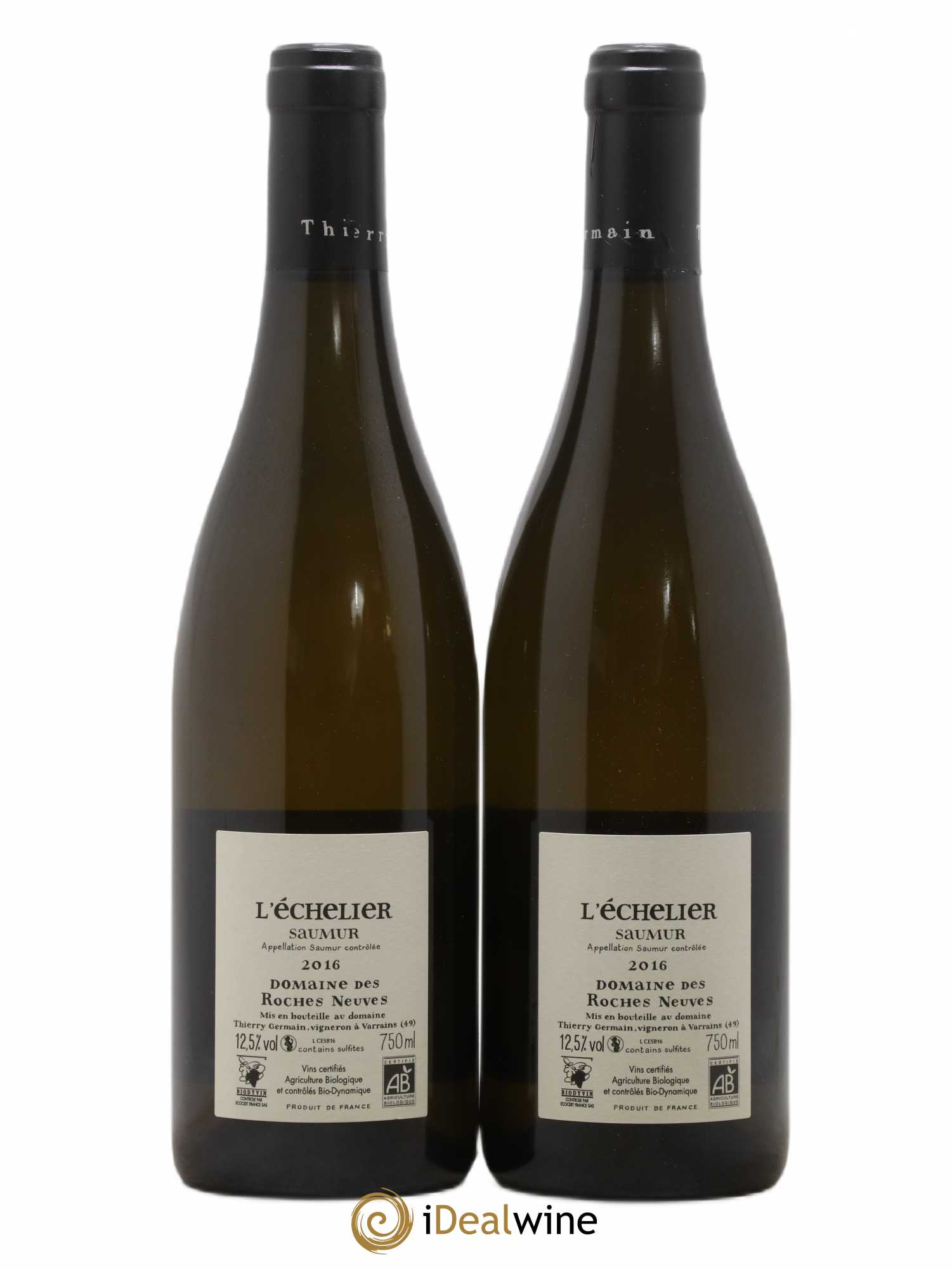 Saumur l'Echelier Domaine des Roches Neuves - Thierry Germain  (sans prix de réserve) 2016 - Lot de 2 bouteilles - 1