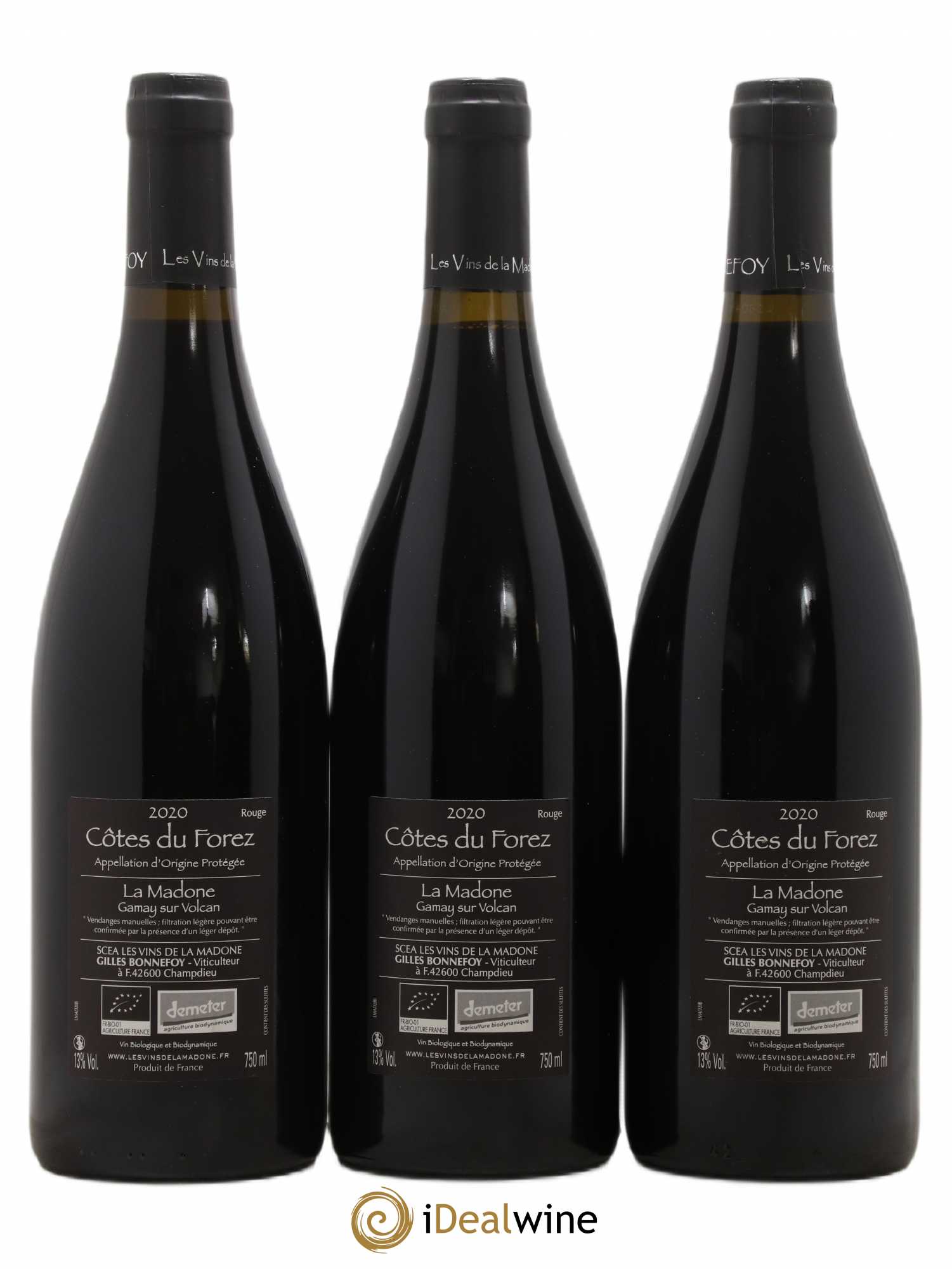 Vin de France Cotes du Forez La Madone Gamay sur Volcan Gilles Bonnefoy (no reserve) 2020 - Lot of 3 bottles - 1