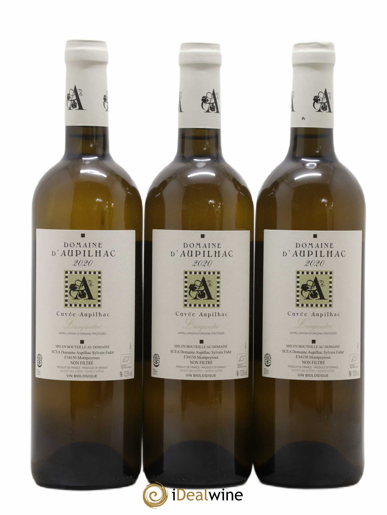 Languedoc Aupilhac (Domaine d') Cuvée Aupilhac Sylvain Fadat (sans prix de réserve) 2020 - Lot de 3 bouteilles - 0