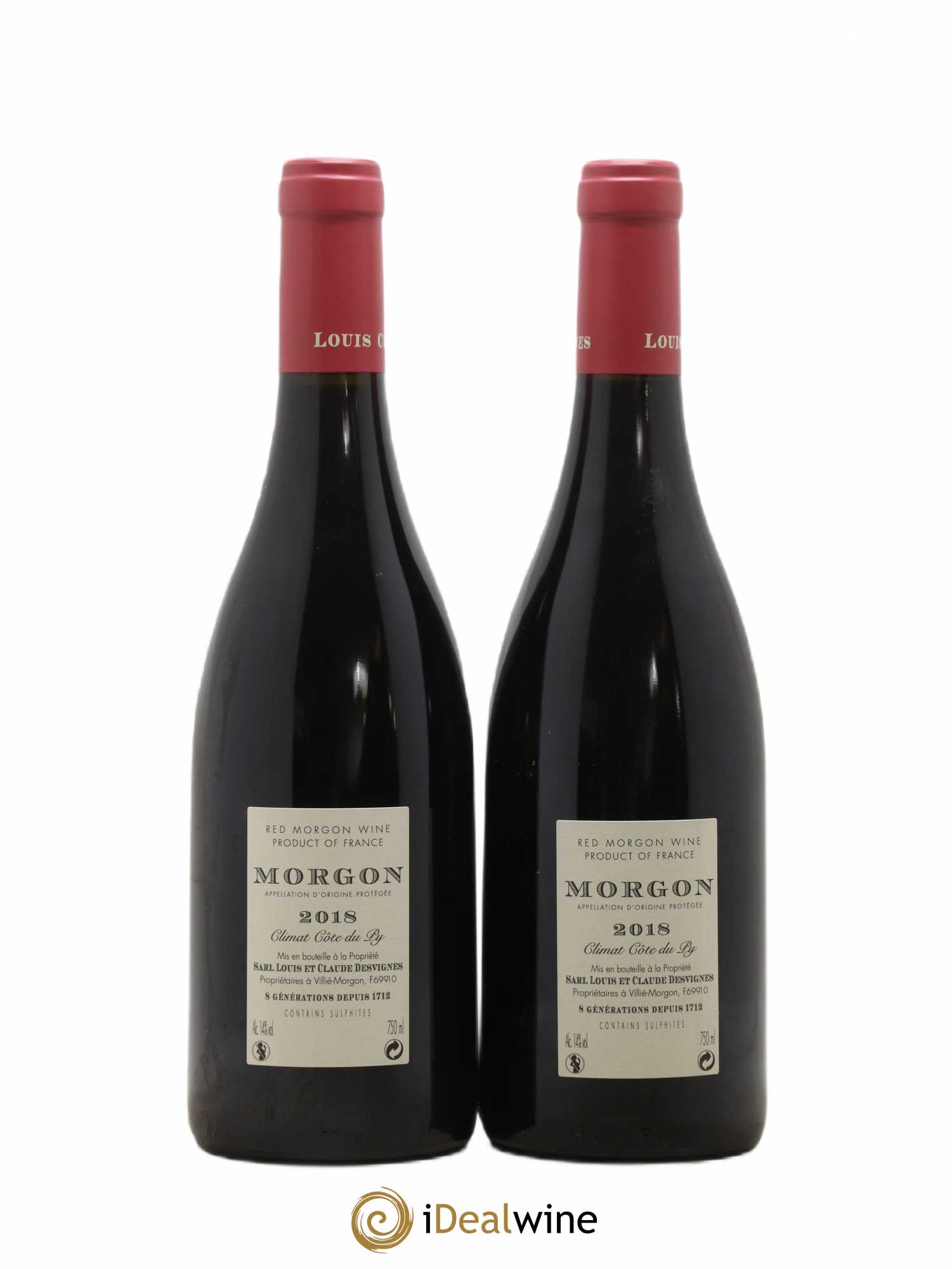 Morgon Côte du Py Louis-Claude Desvignes (sans prix de réserve) 2018 - Lot de 2 bouteilles - 1