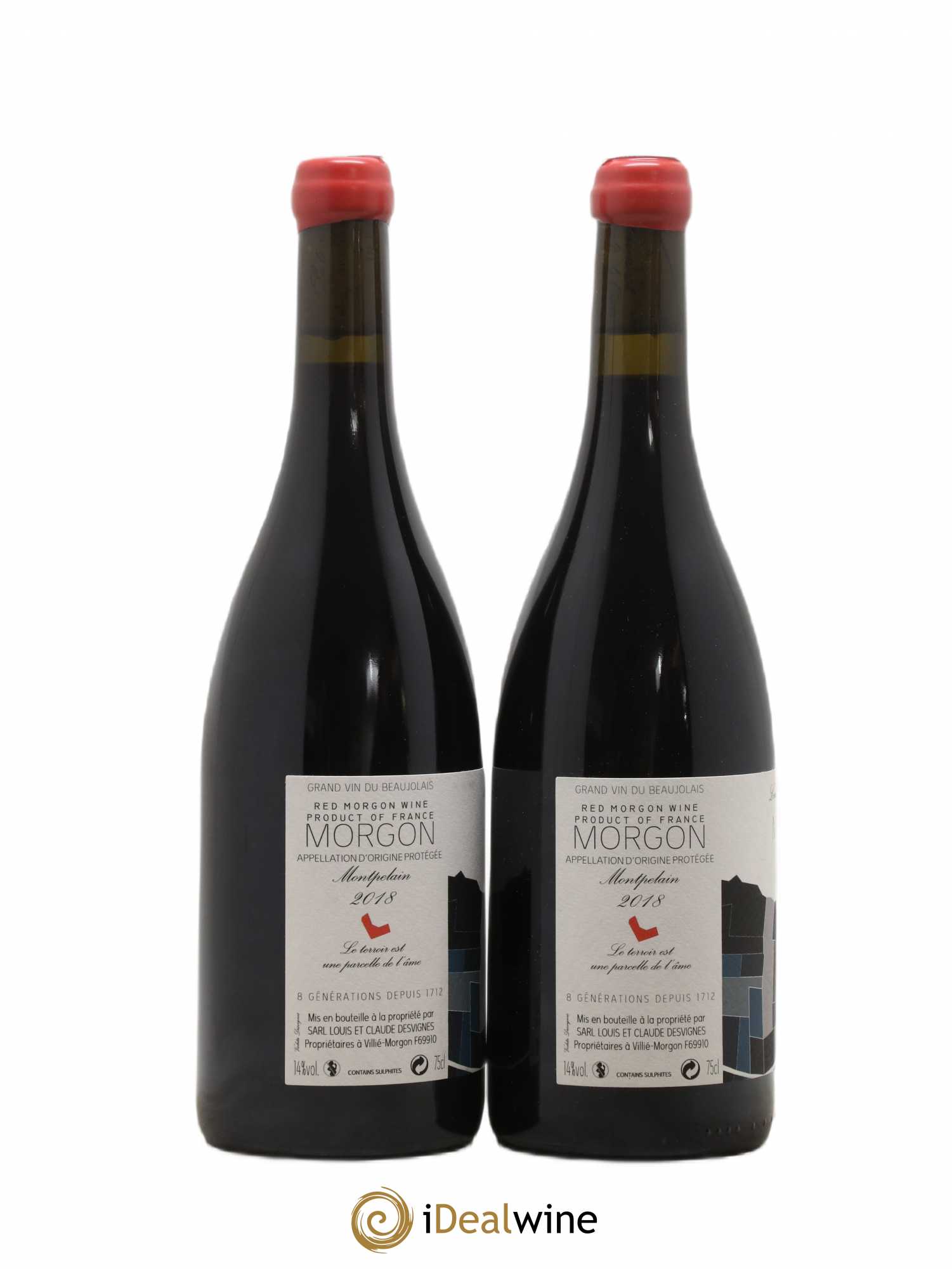 Morgon Montpelain Louis-Claude Desvignes 2018 - Lot de 2 bouteilles - 1