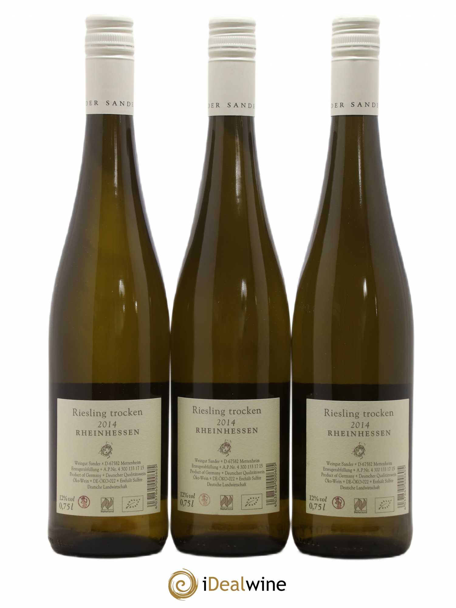 Riesling Trocken Sander (sans prix de réserve) 2014 - Posten von 3 Flaschen - 1