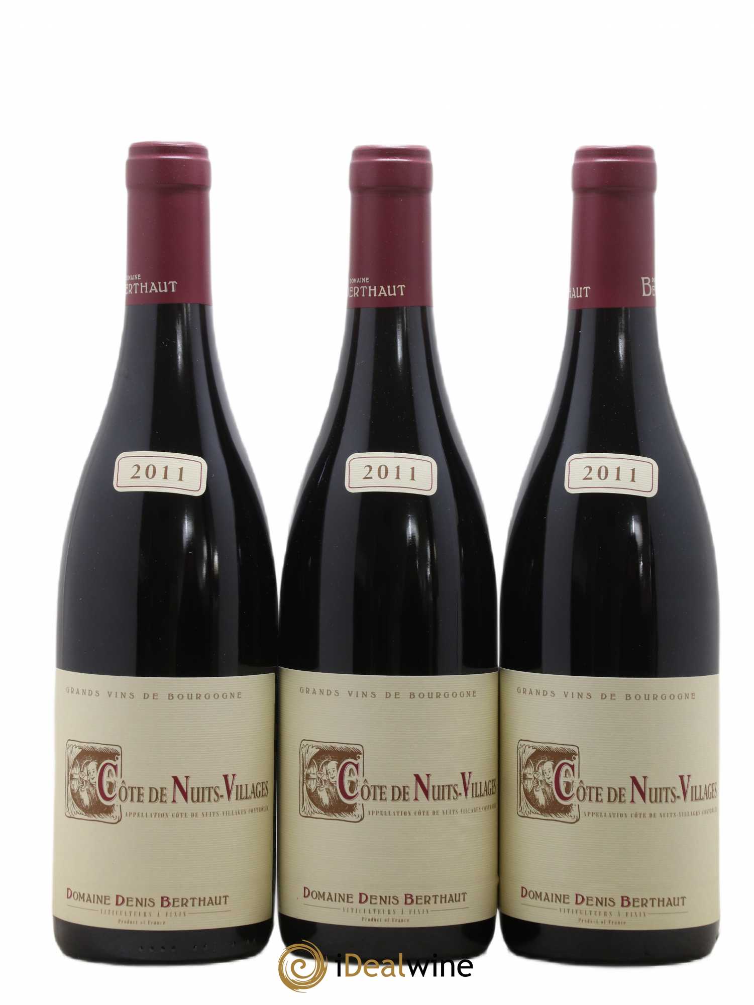 Côte de Nuits-Villages Domaine Berthaut Gerbet (sans prix de réserve) 2011 - Posten von 3 Flaschen - 0