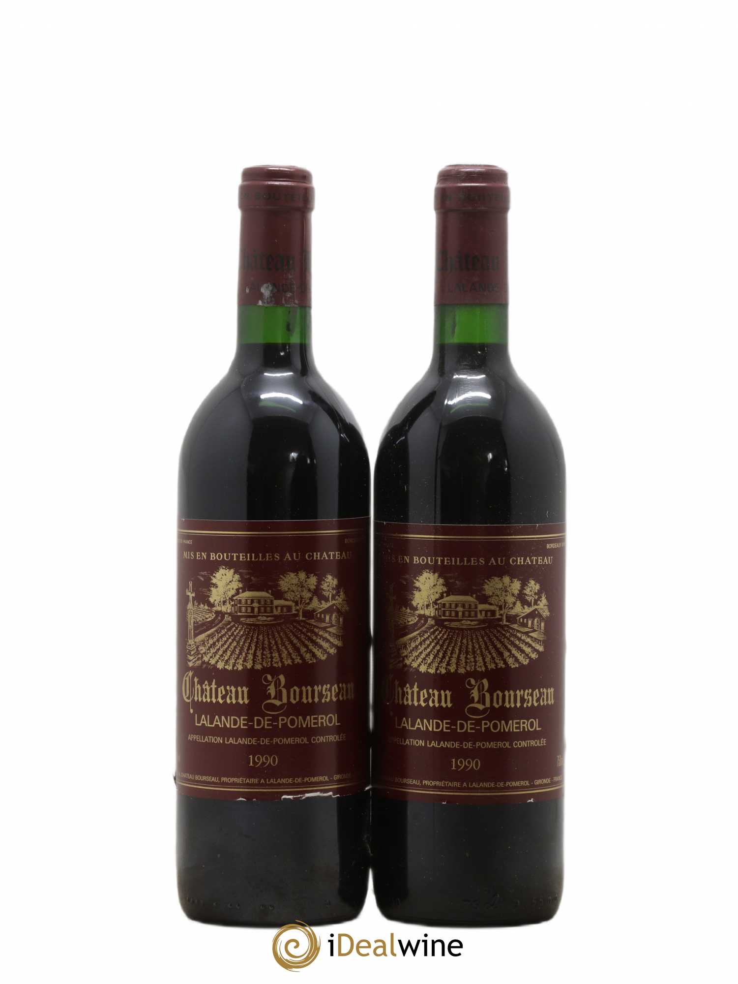 Lalande-de-Pomerol Château Bourseau 1990 - Lot de 2 bouteilles - 0