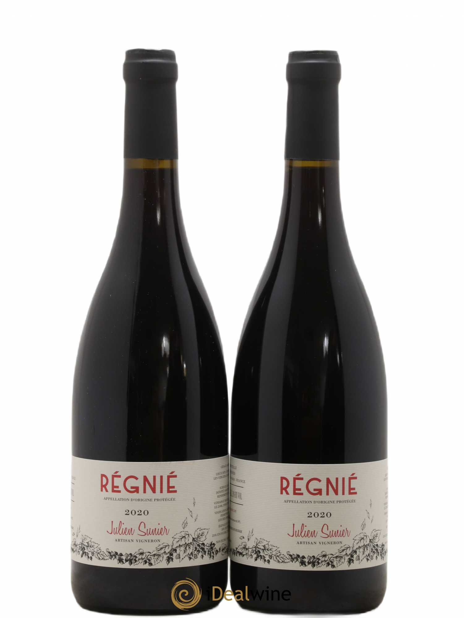 Beaujolais Régnié Domaine Julien Sunier (sans prix de réserve) 2020 - Posten von 2 Flaschen - 0