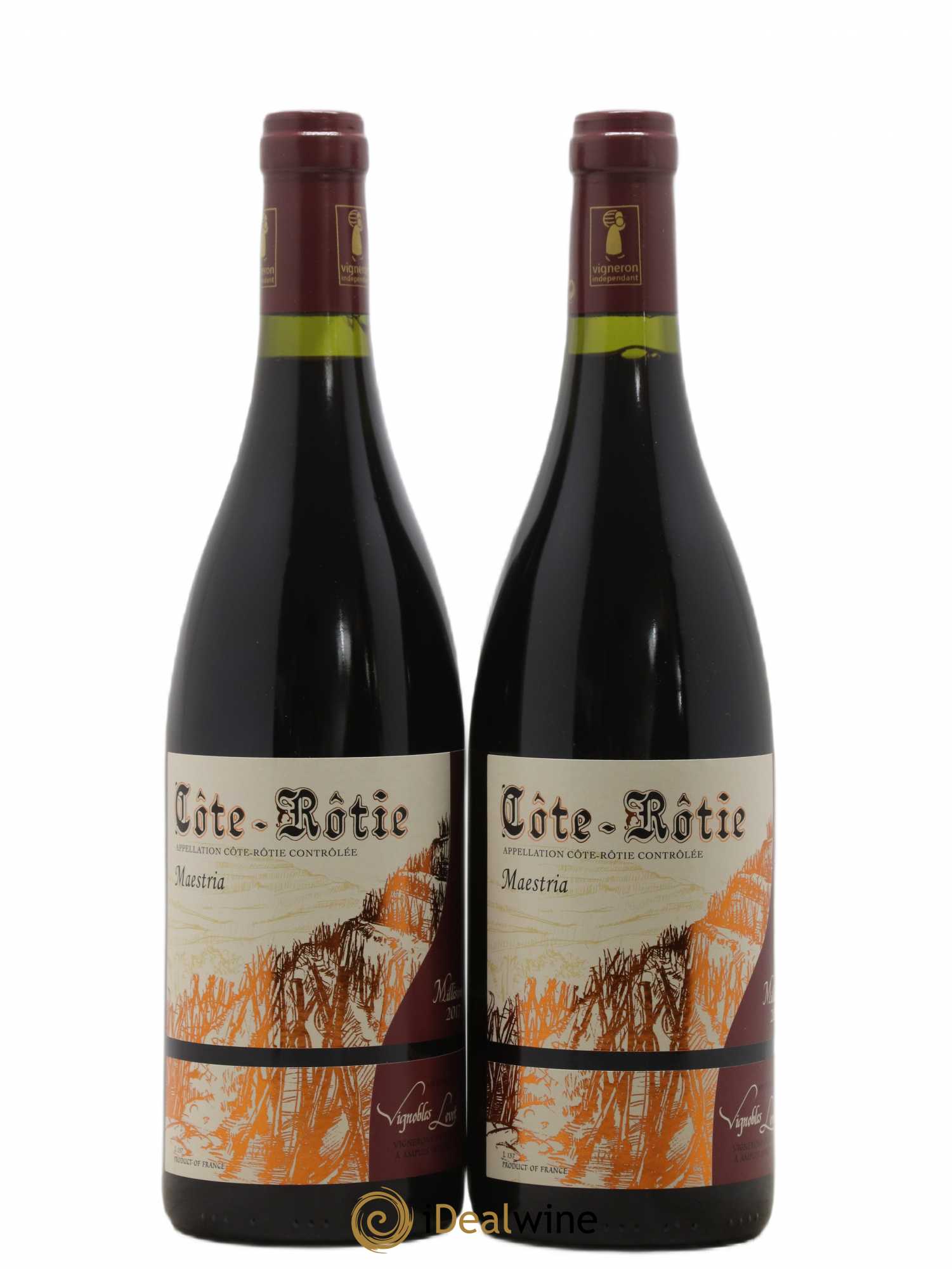 Côte-Rôtie Maestria Vignobles Levet (sans prix de réserve) 2017 - Lot de 2 bouteilles - 0