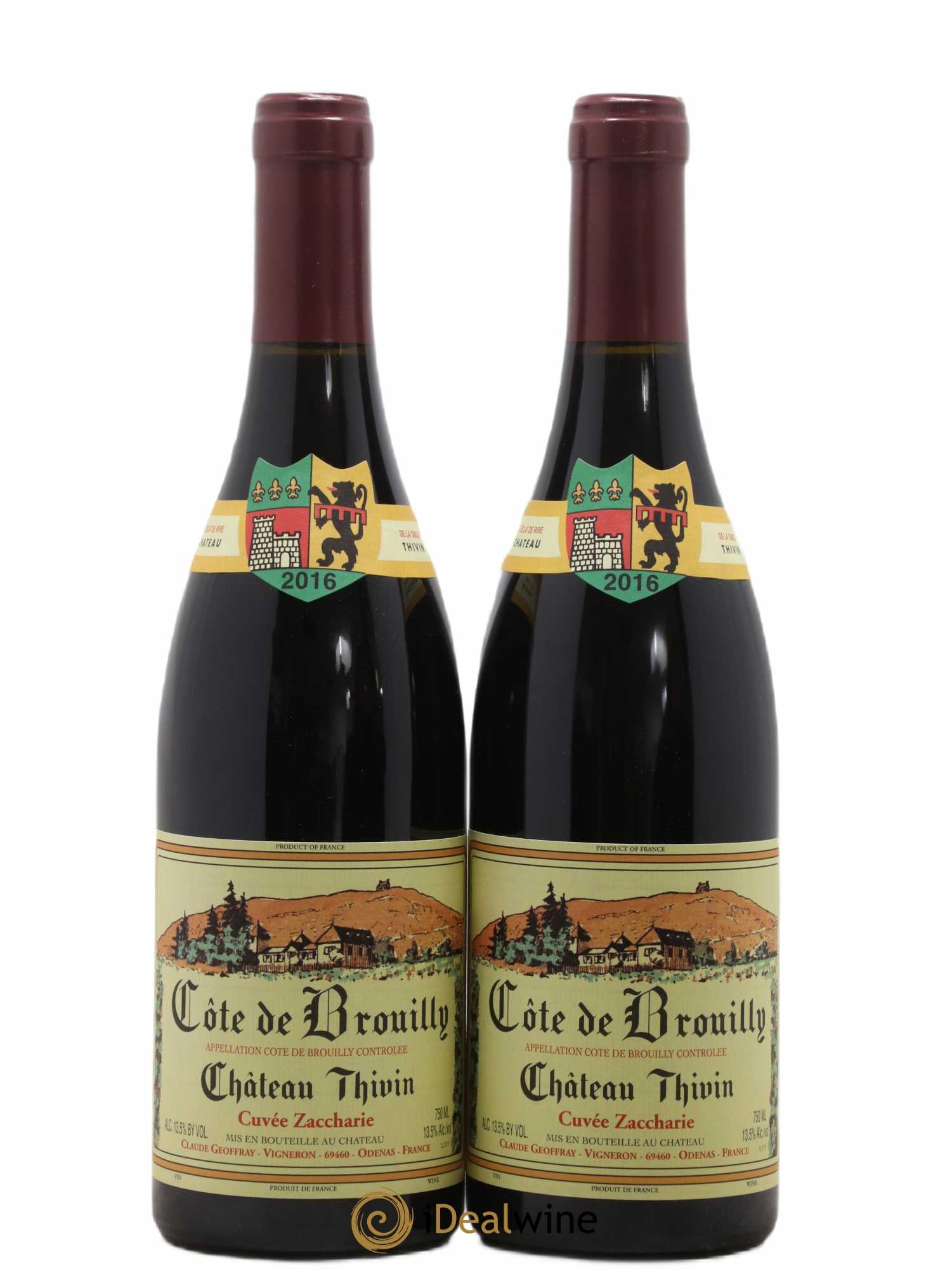 Côte de Brouilly Cuvée Zaccharie Château Thivin 2016 - Lot de 2 bouteilles - 0