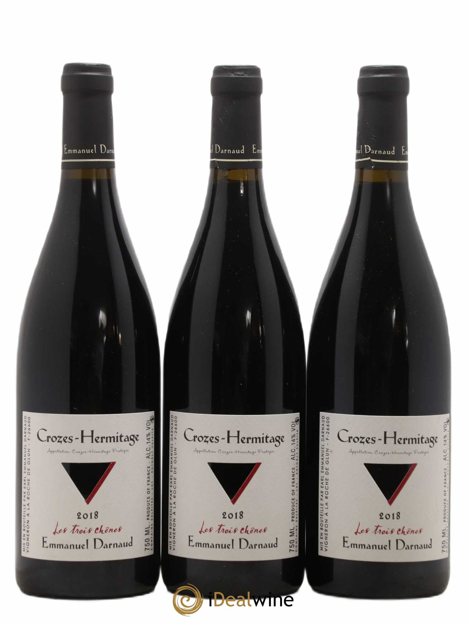 Crozes-Hermitage Les Trois Chênes Emmanuel Darnaud (sans prix de réserve) 2018 - Posten von 3 Flaschen - 0