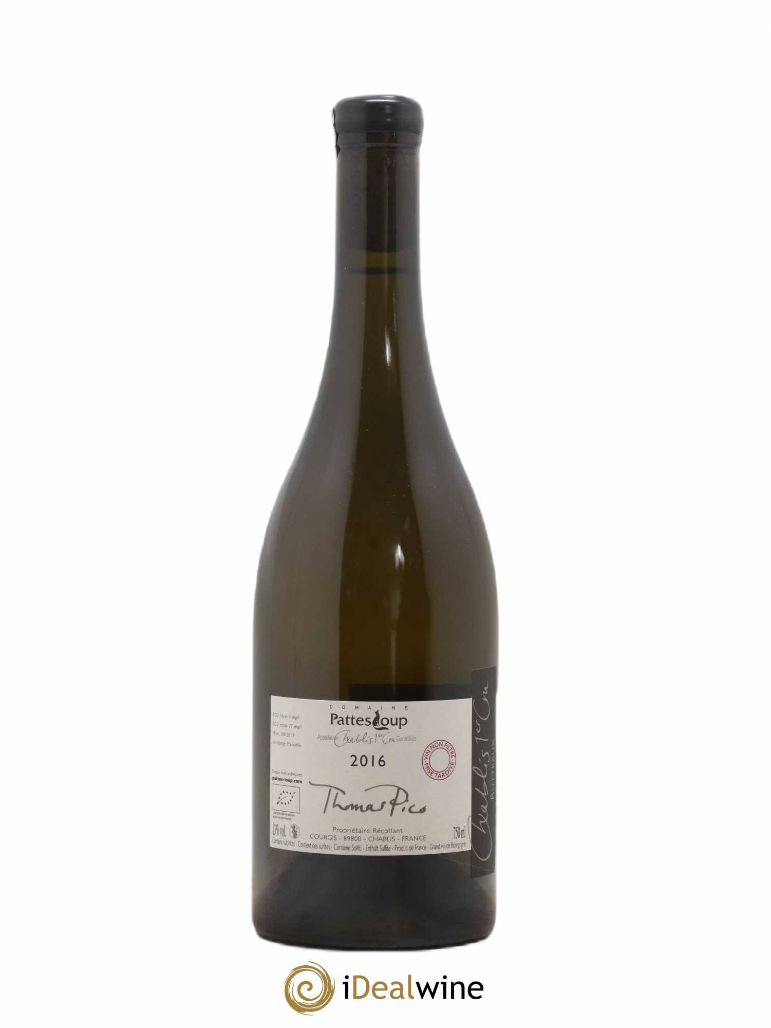 Chablis 1er Cru Butteaux Pattes Loup (Domaine) 2016 - Lot de 1 bouteille - 1