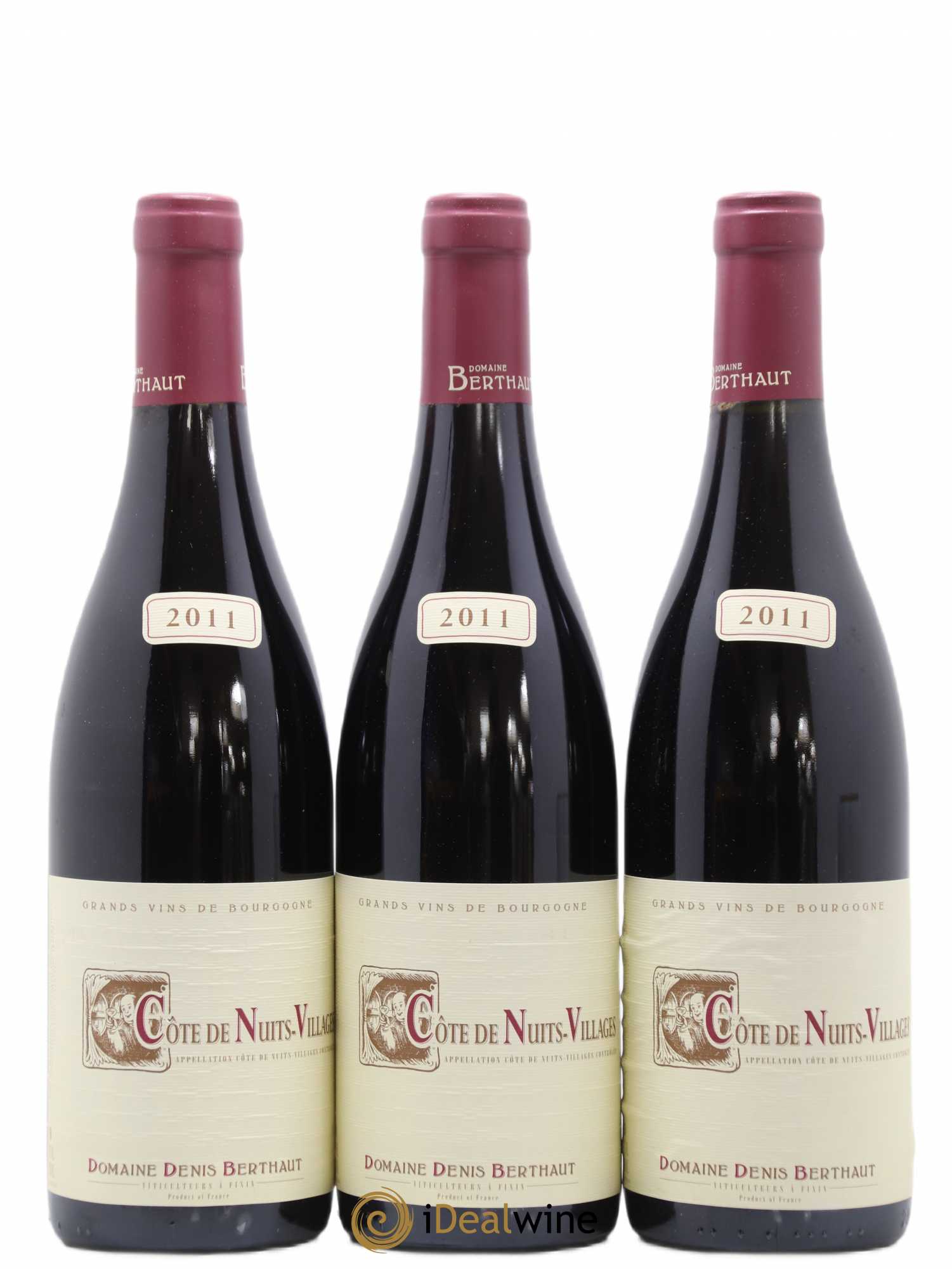 Côte de Nuits-Villages Domaine Berthaut Gerbet (sans prix de réserve) 2011 - Posten von 3 Flaschen - 0