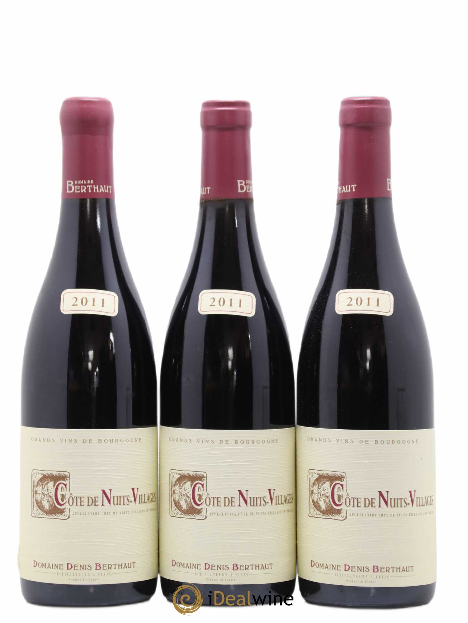 Côte de Nuits-Villages Domaine Berthaut Gerbet (sans prix de réserve) 2011 - Posten von 3 Flaschen - 0