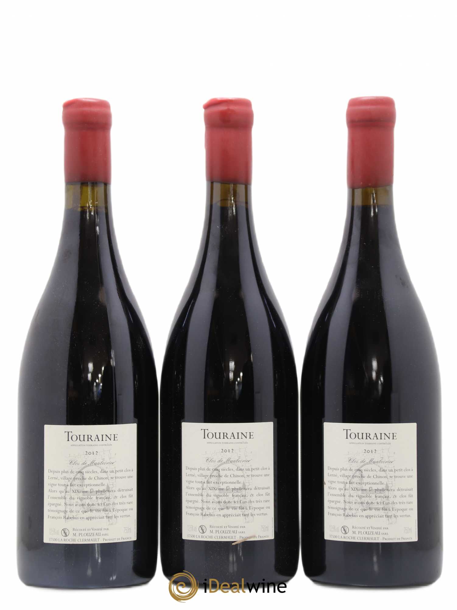 Touraine Clos Maulevrier Ante Phylloxera Château De La Bonneliere 2012 - Posten von 3 Flaschen - 1