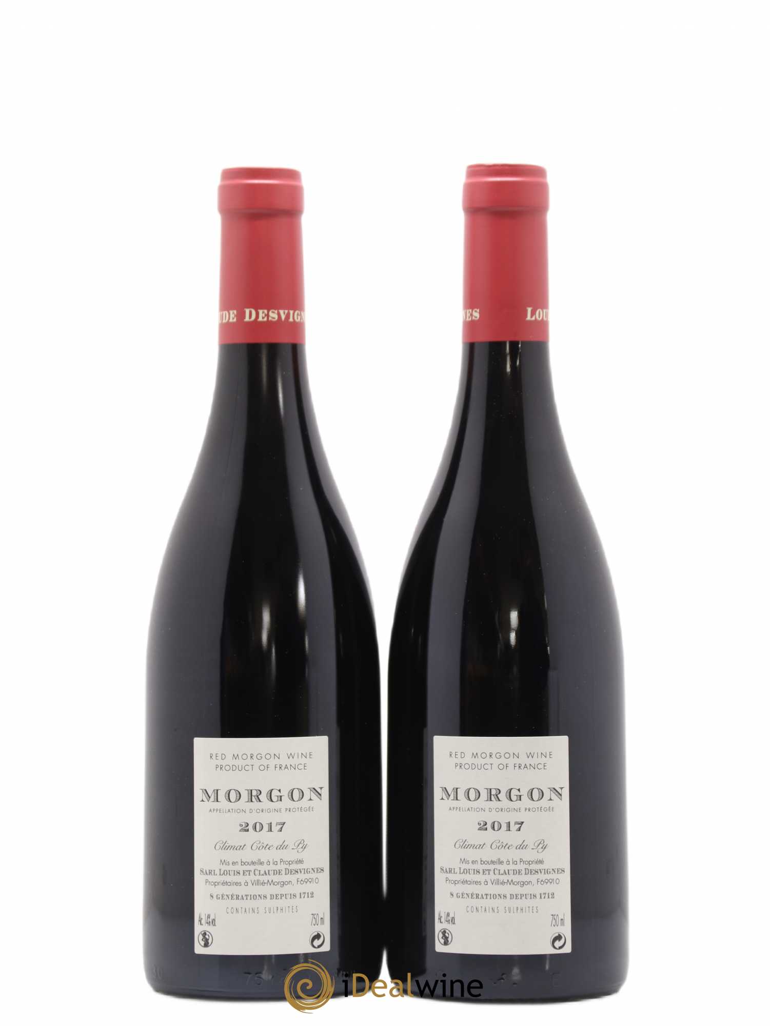 Morgon Côte du Py Louis-Claude Desvignes (sans prix de réserve) 2017 - Lot de 2 bouteilles - 1