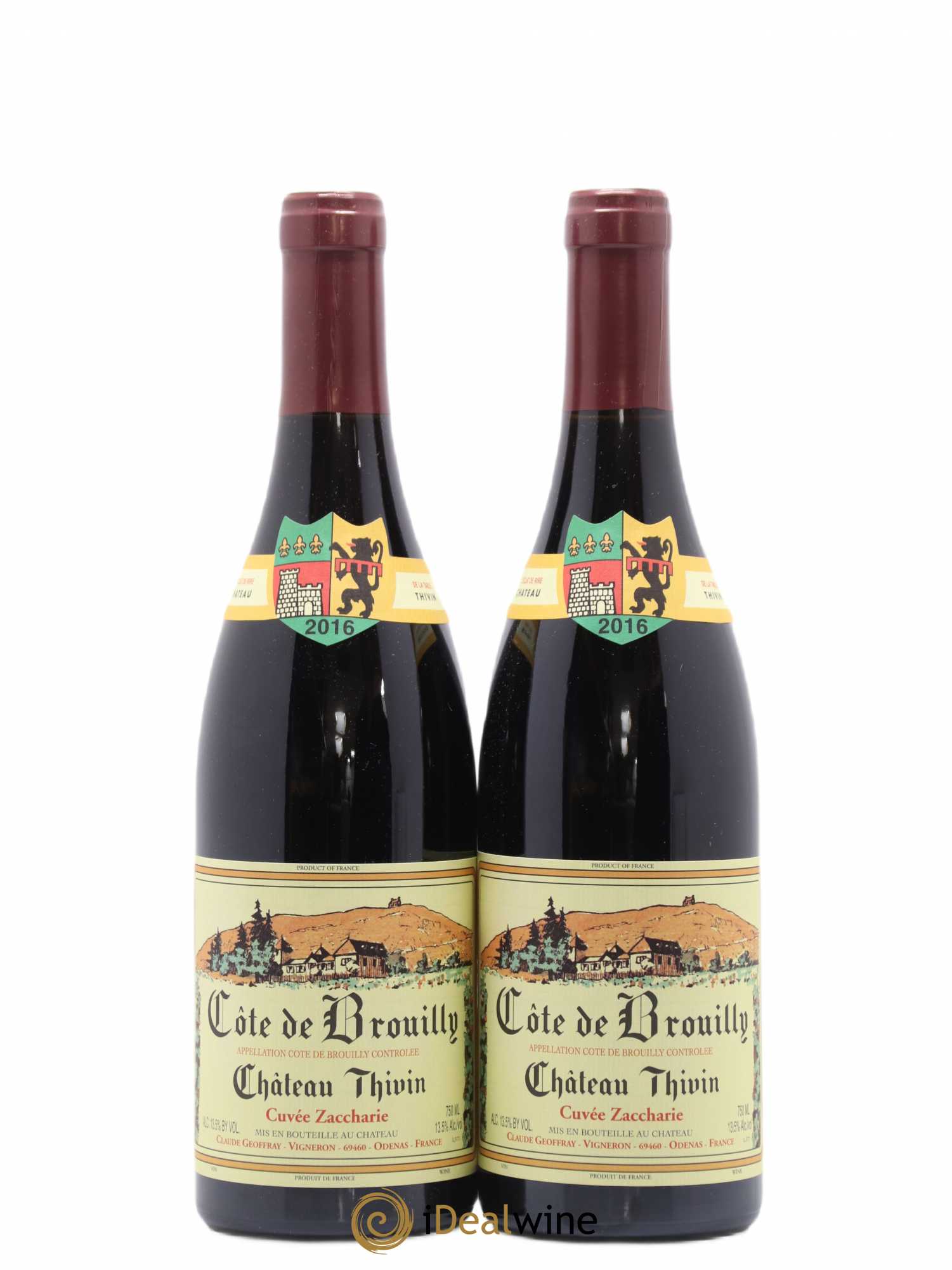 Côte de Brouilly Cuvée Zaccharie Château Thivin 2016 - Lot de 2 bouteilles - 0