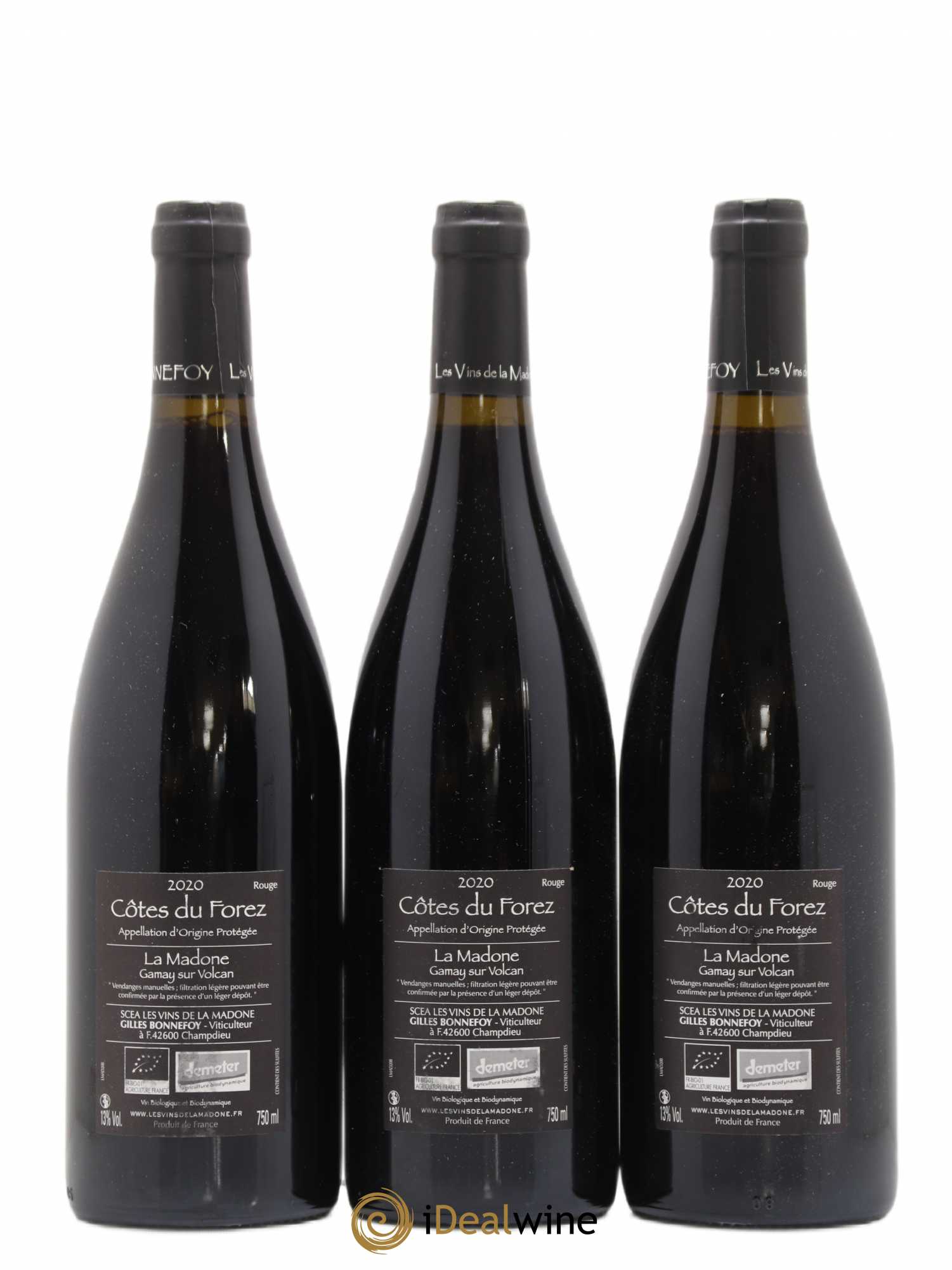 Vin de France Côtes du Forez Gamay sur Volcan Les vins de la Madonne (no reserve) 2020 - Lot of 3 bottles - 1