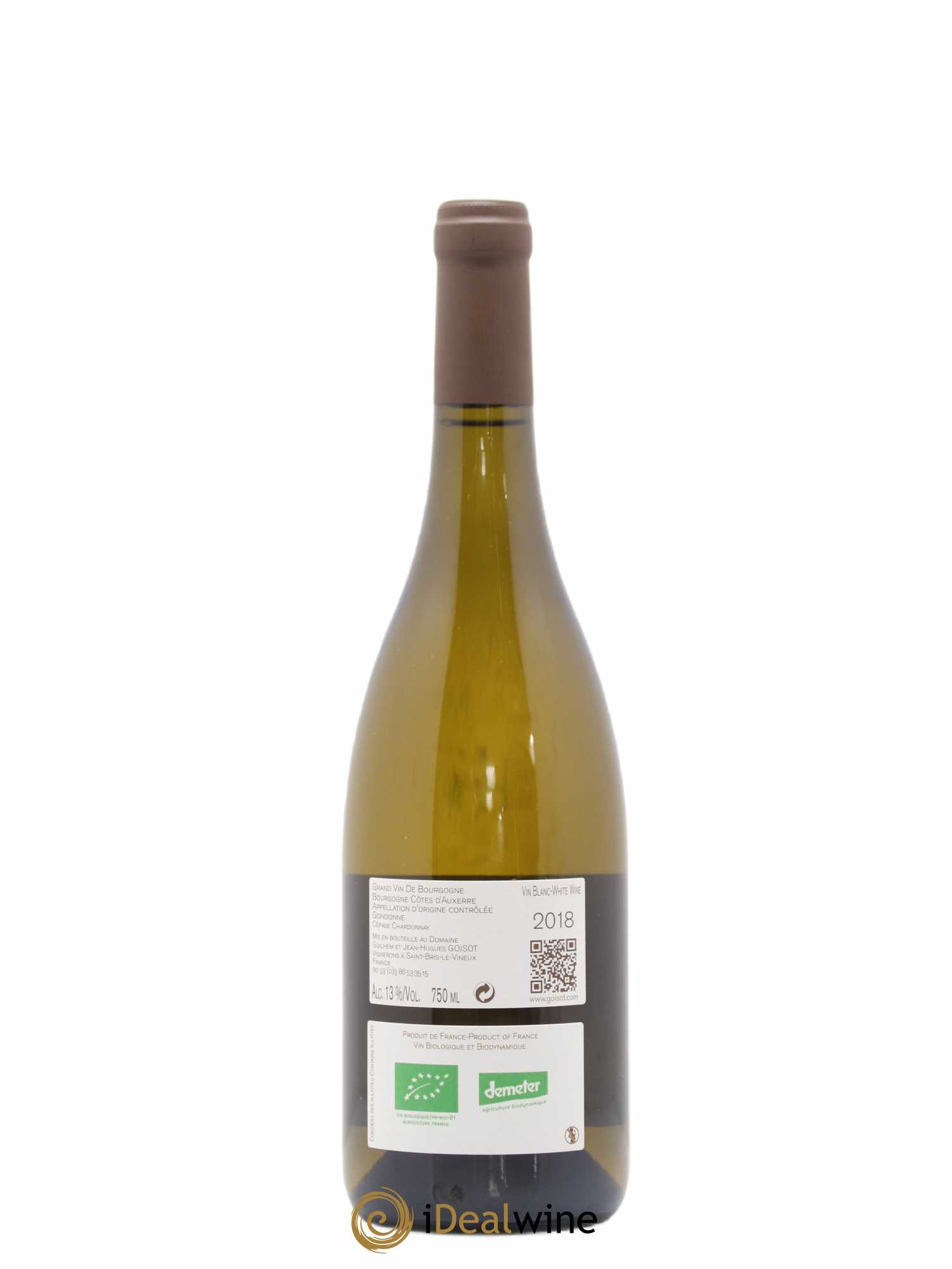 Bourgogne Côtes d'Auxerre Gondonne Goisot 2018 - Lot de 1 bouteille - 1