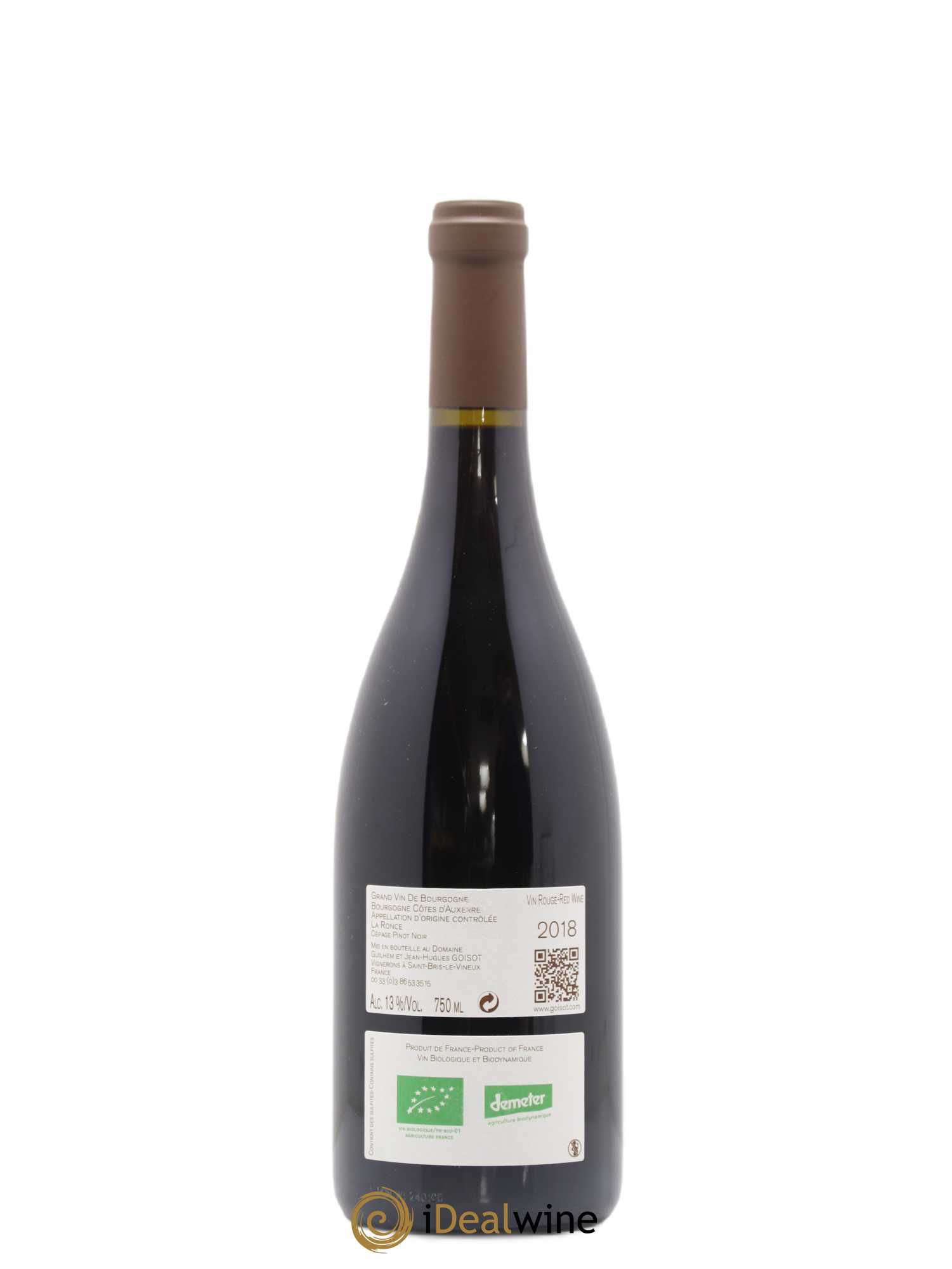 Bourgogne Côtes d'Auxerre La Ronce Goisot (sans prix de réserve) 2018 - Lot de 1 bouteille - 1