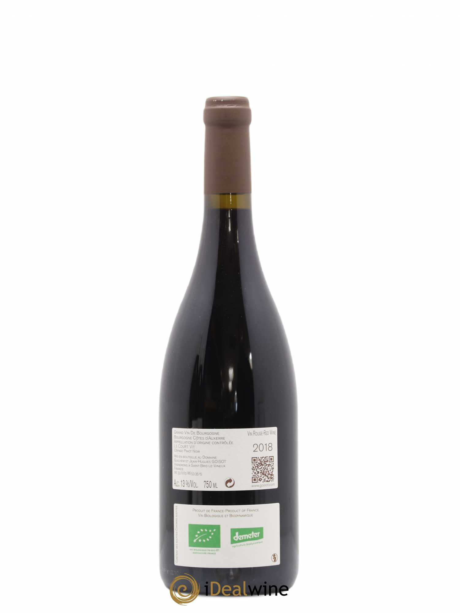 Bourgogne Côtes d'Auxerre Le Court Vit Goisot (sans prix de réserve) 2018 - Posten von 1 Flasche - 1