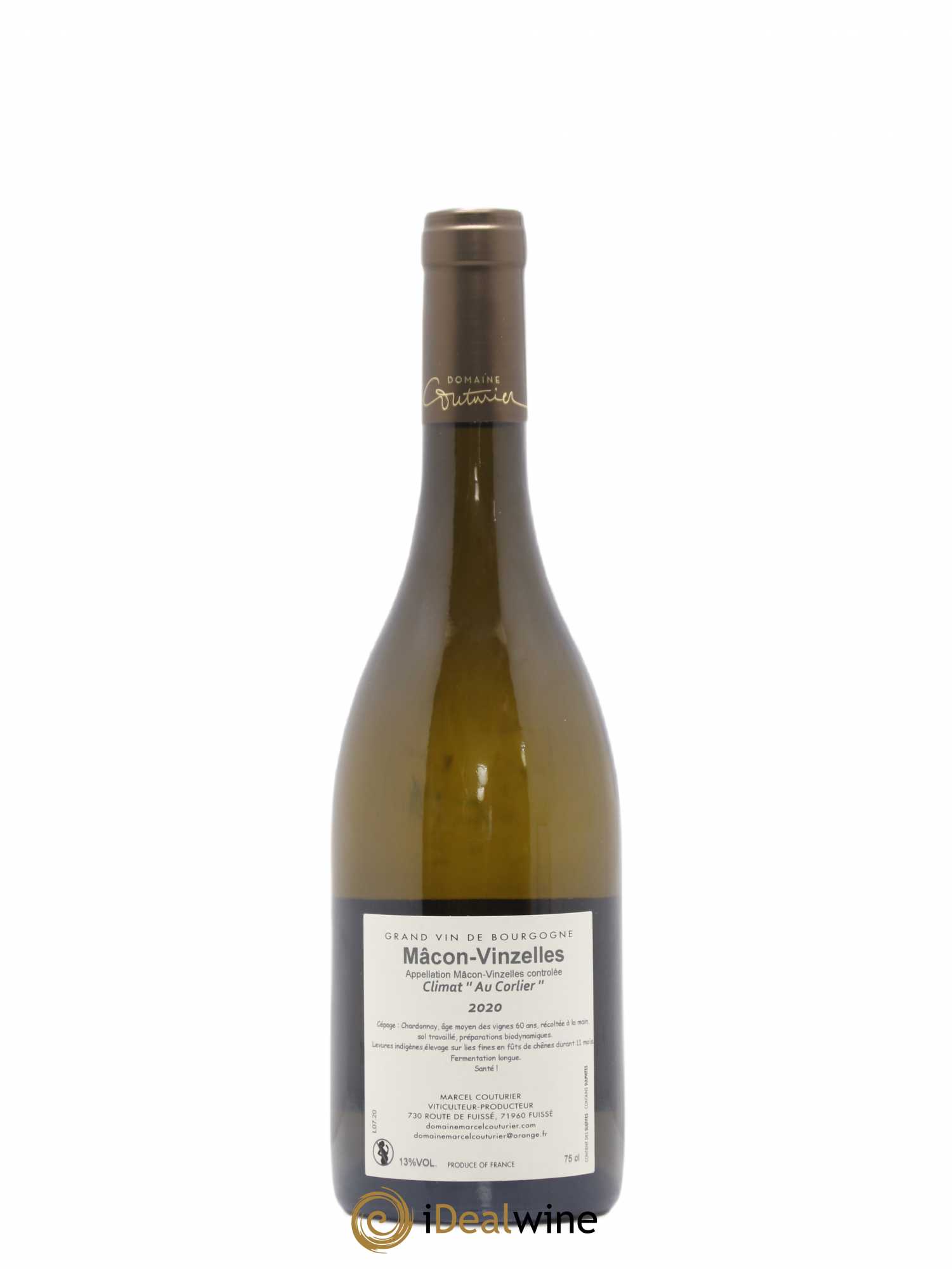 Mâcon Vinzelles Au Corlier Marcel Couturier (sans prix de réserve) 2020 - Lot de 1 bouteille - 1