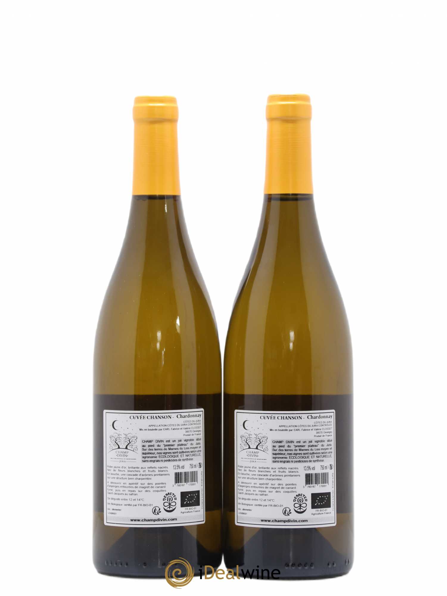 Côtes du Jura Chardonnay Champ Divin 2020 - Lot de 2 bouteilles - 1