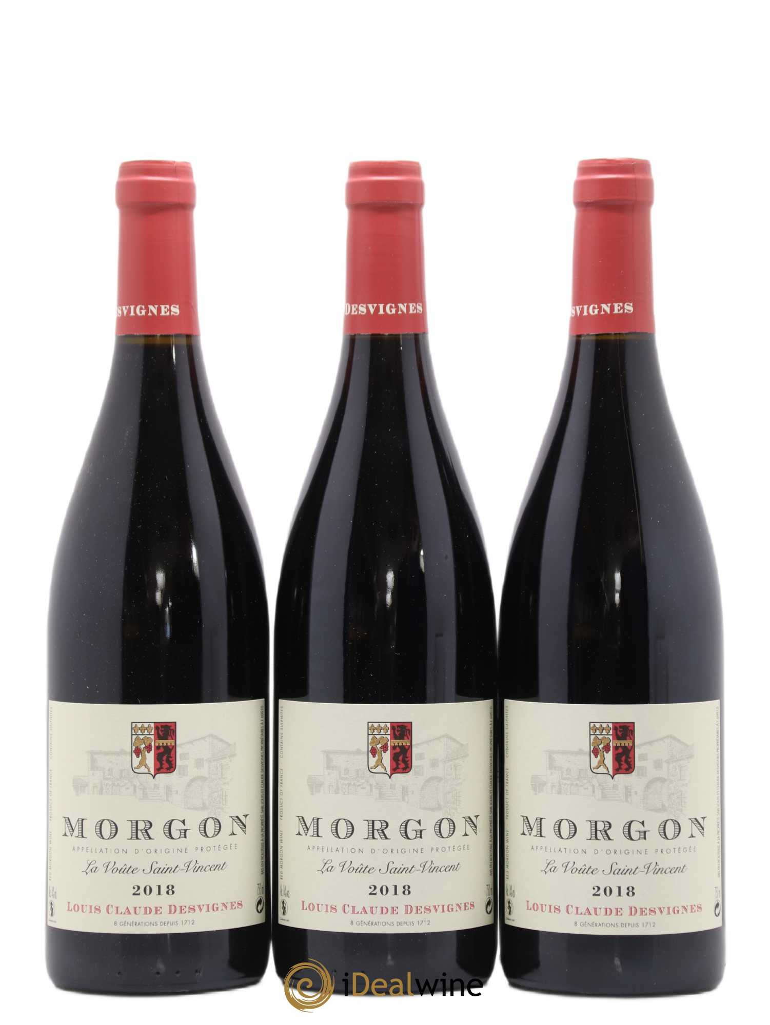 Morgon La Voûte Saint Vincent Louis-Claude Desvignes (sans prix de réserve) 2018 - Lot de 3 bouteilles - 0