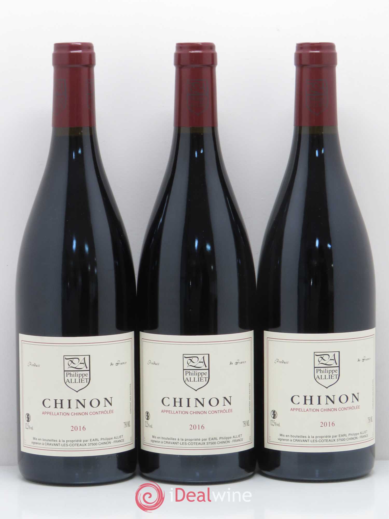 Chinon Philippe Alliet (sans prix de réserve) 2016 - Lot de 3 bouteilles - 0