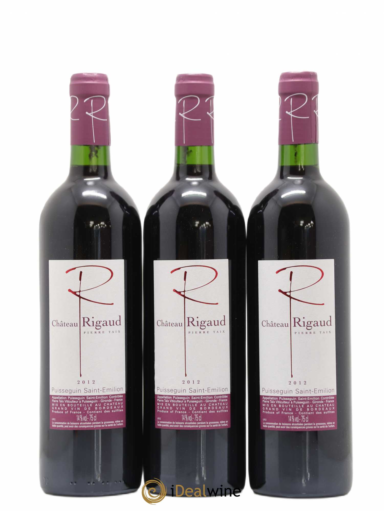 Puisseguin Saint-Émilion Château Rigaud 2012 - Lot de 3 bouteilles - 0